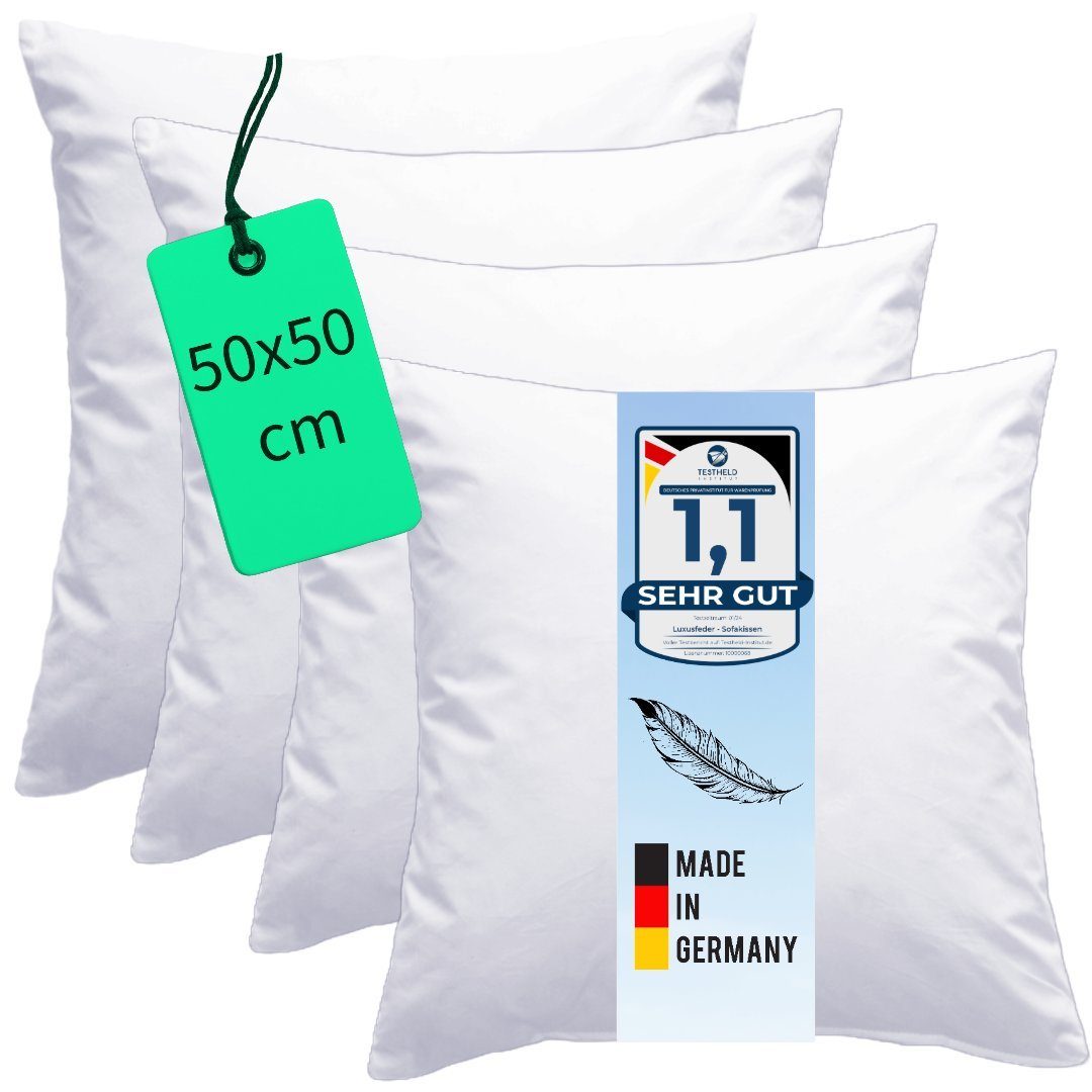 Luxusfeder Kissenfüllung 4er Set Daunenkissen 50x50 günstig online kaufen