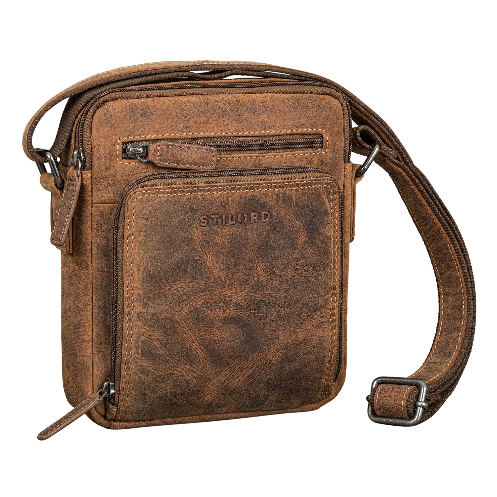 STILORD Schultertasche "Winston" Stylishe Umhängetasche Herren Klein Leder Tablet 9,7 Zoll