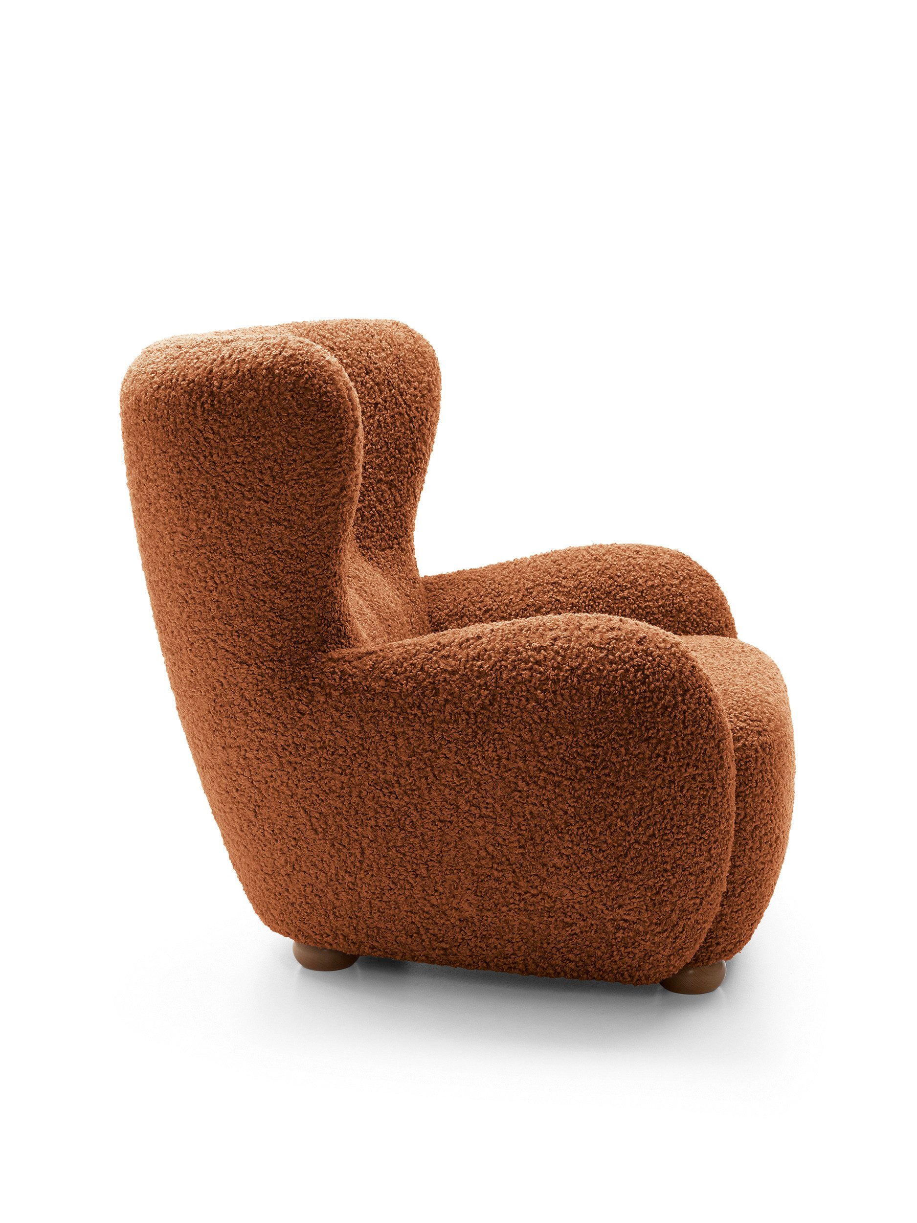 Goldstoff Sessel HUGSY Relaxsessel Boucle mit hoher Rückenlehne – Skandi & Boho Stil (Einzelsessel, Loungesessel), mit Relaxfunktion