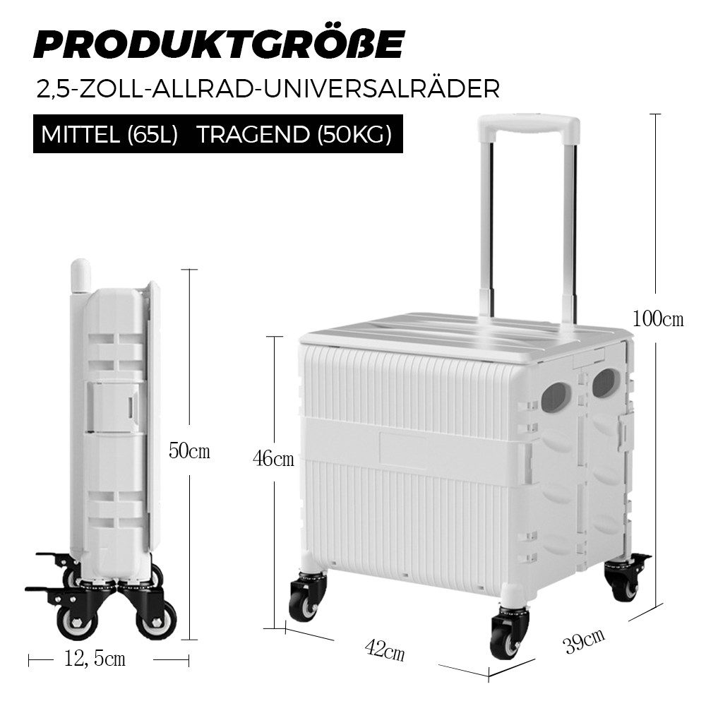 GLIESE Einkaufstrolley 65L Einkaufswagen faltbar mit günstig online kaufen