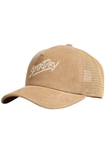 VINTAGE Superdry sand MARK Trucker BRAND CORD CAP Cap
