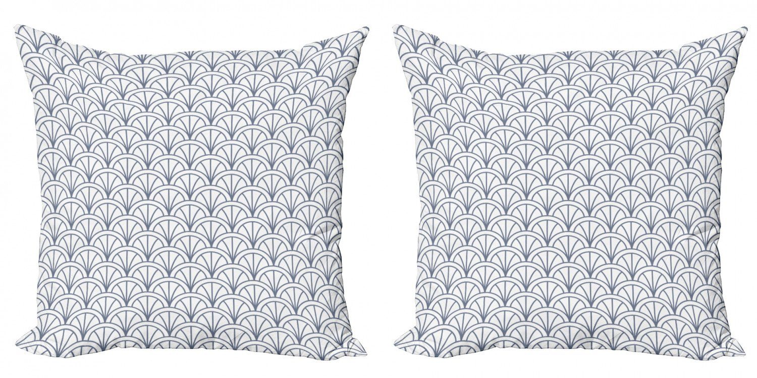 Kissenbezüge Modern Accent Abakuhaus Seigaiha Digitaldruck, Stück), Doppelseitiger Muster Geometrisch (2
