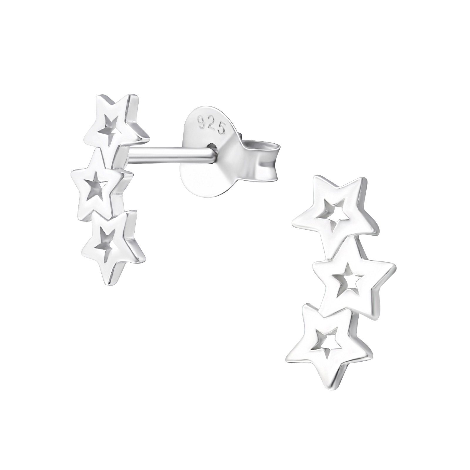 Monkimau Ohrring-Set Stern Ohrringe aus 925 Silber, Hypoallergen