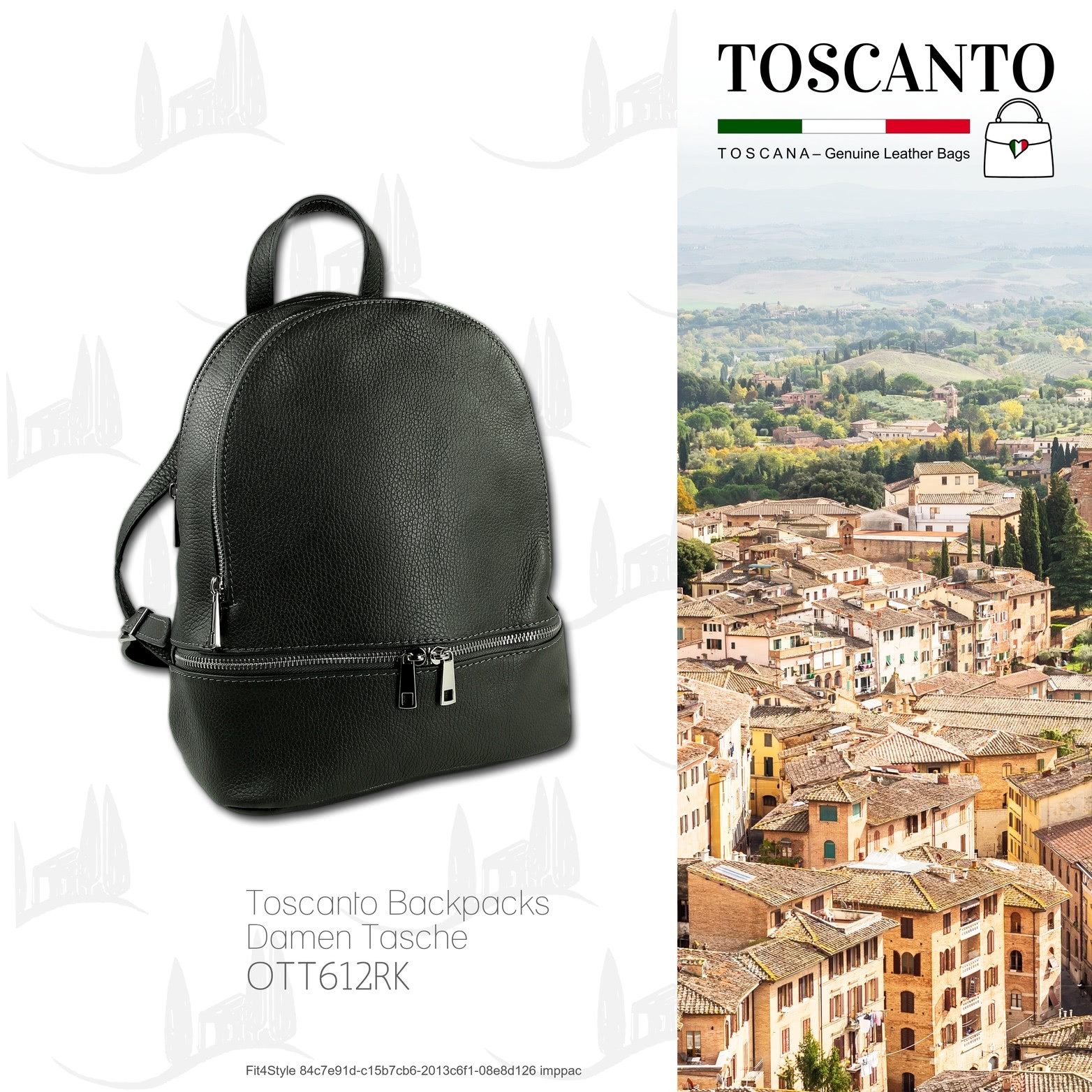 Toscanto Cityrucksack Toscanto Cityrucksack Freizeit (Cityrucksack), Damen Tasche Echtes Leder grau, Made-In Italy