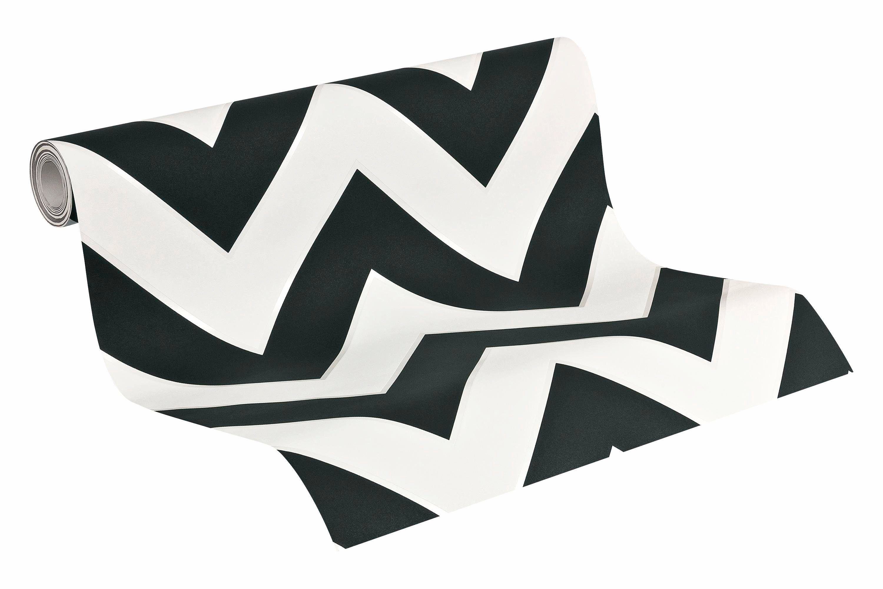 Black Tapete grafisch, Modern schwarz/weiß White, & Geometrisch walls geometrisch, Vliestapete living