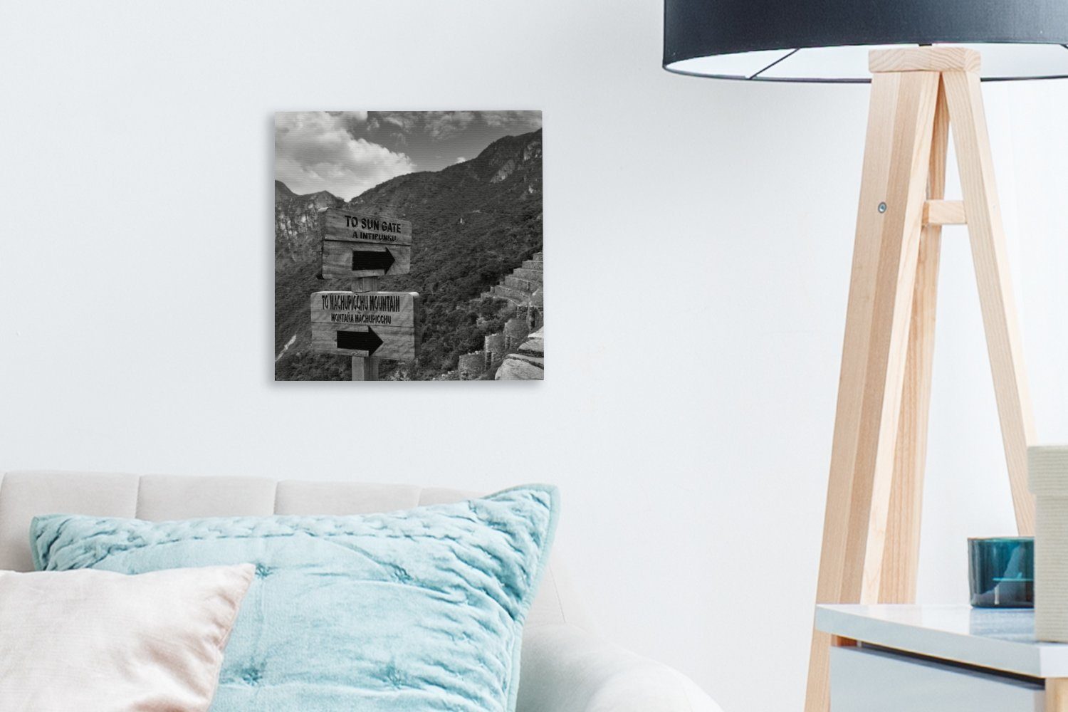Bilder - für Wohnzimmer Schwarz Teller St), (1 Peru Weiß, Leinwand - Leinwandbild Schlafzimmer OneMillionCanvasses® -
