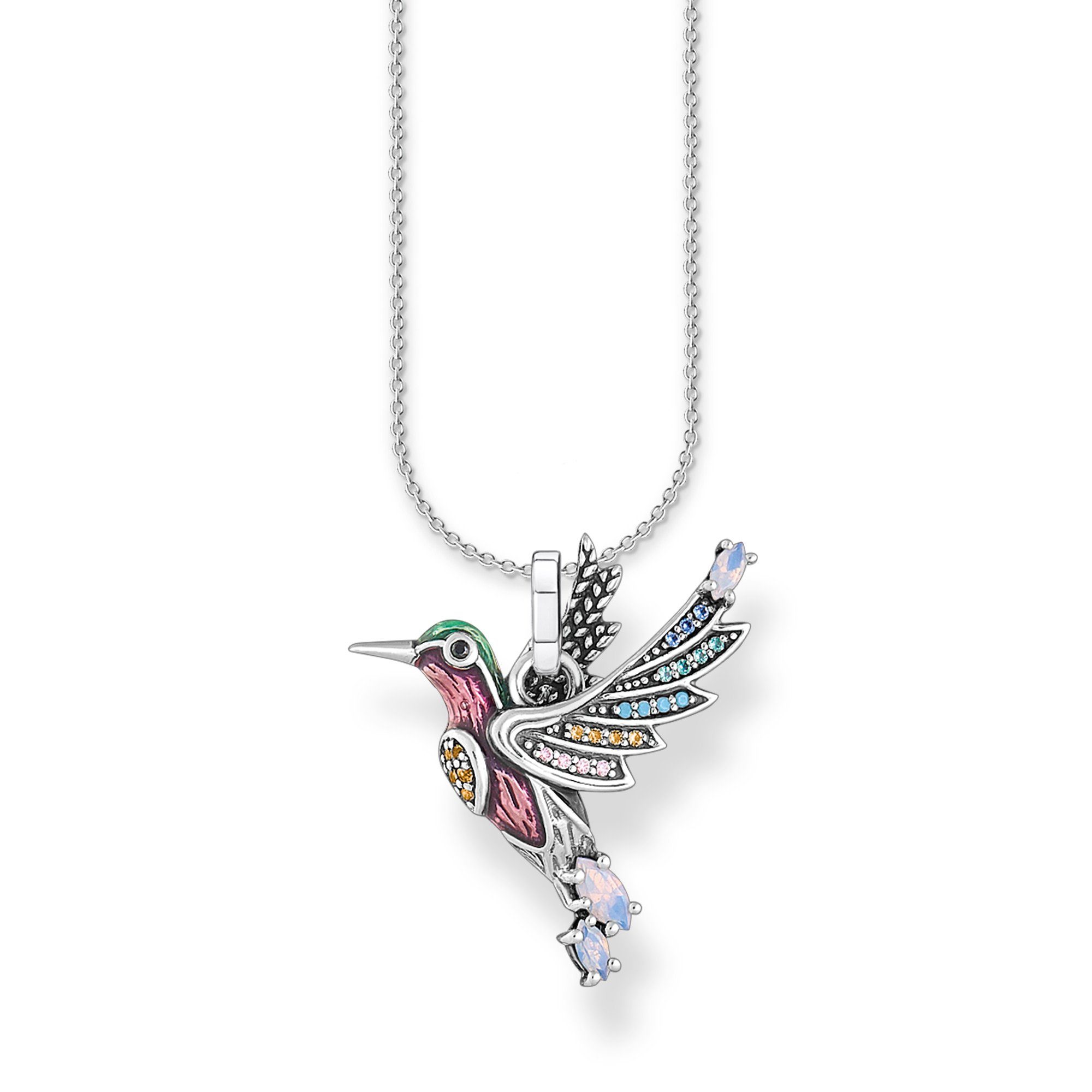 Kette mit Anhänger SCKE150288 Halskette mit Anhänger Damen Bunter Kolibri Silber