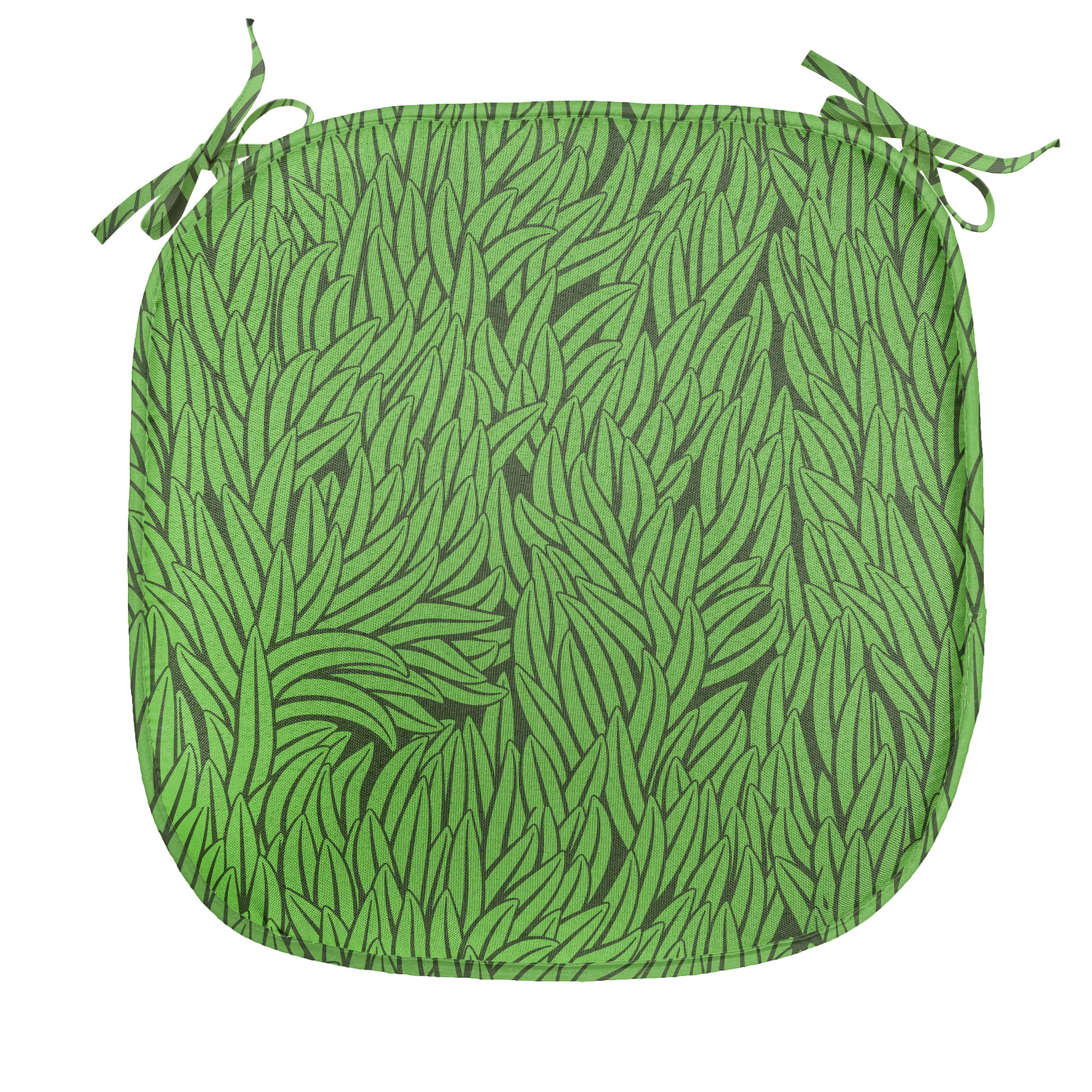 Abakuhaus Stuhlkissen Dekoratives wasserfestes Kissen mit Riemen für Küchensitze, Grün Grass Wachstum Zusammenfassung