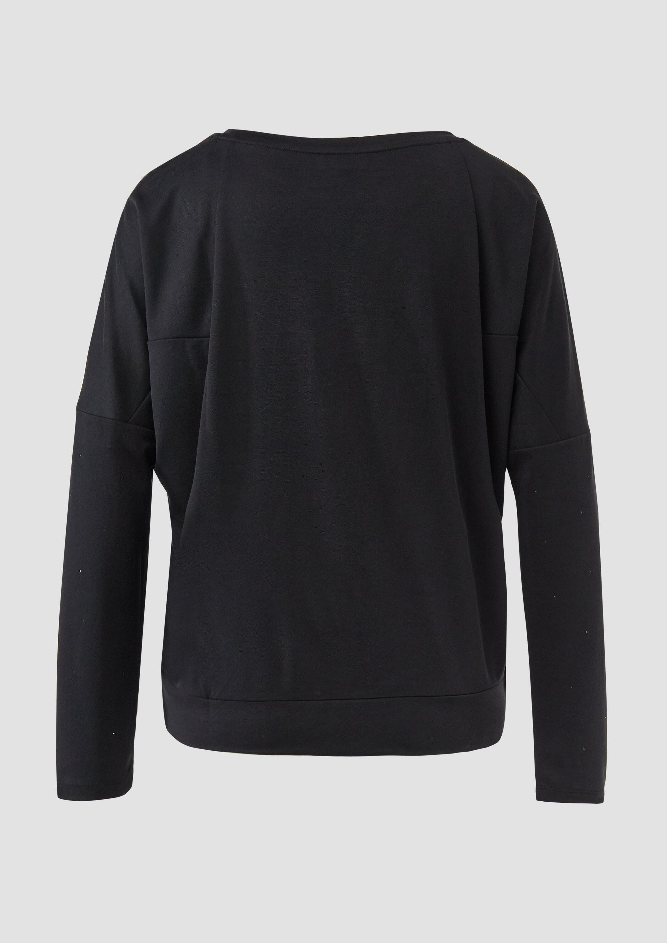 s.Oliver Langarmshirt T-Shirt Weiches Jersey-T-Shirt mit Schmucksteinen günstig online kaufen