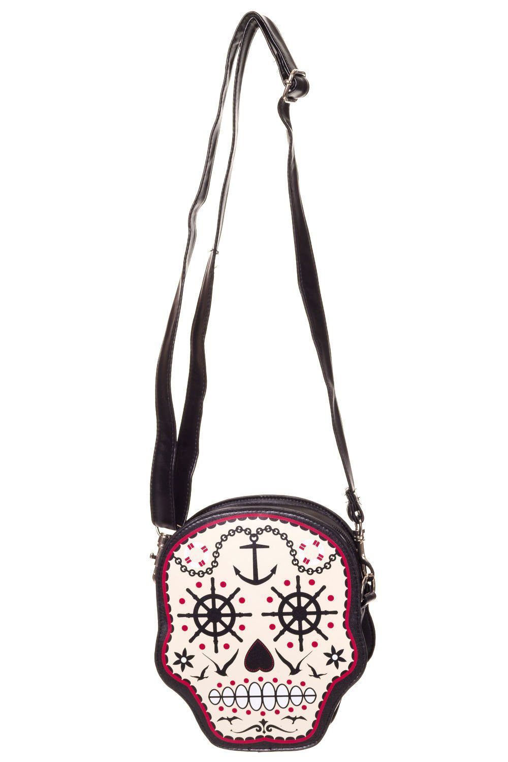 Banned Schultertasche Nautical Sailor Skull, Totenkopf Form