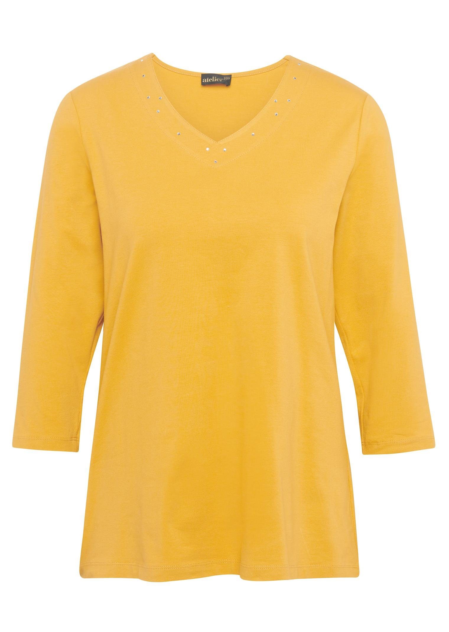 GOLDNER 3/4-Arm-Shirt T-Shirt mit charmantem Ausschnitt günstig online kaufen