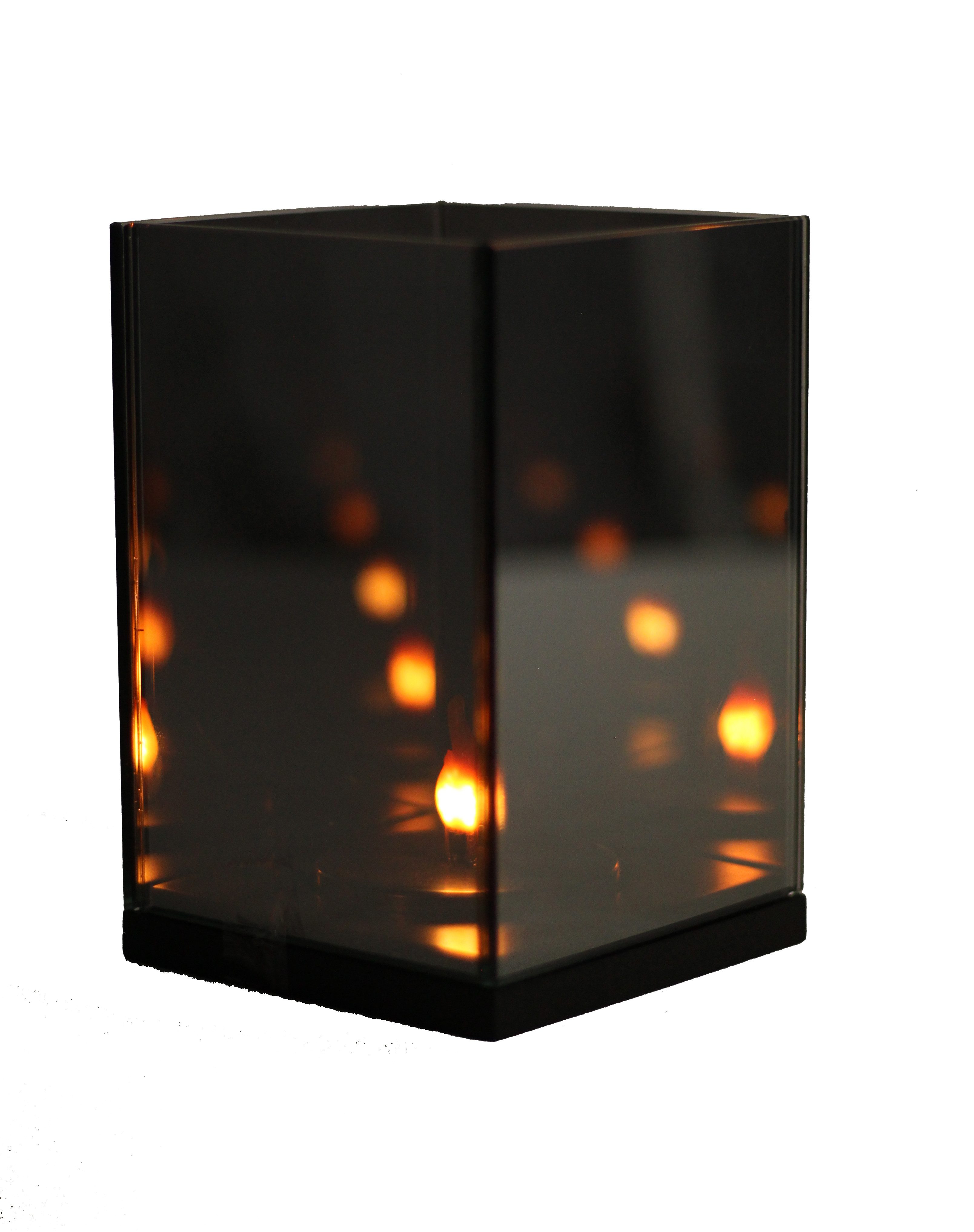 OTTO home LED Tischleuchte Spiegelglas Licht JANNELL, LED fest integriert, warmweiße LED, Batteriebetrieb (3 AA) mit Timer