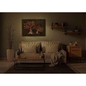 WohndesignPlus LED-Bild LED-Wandbild "Zwei Oliven" 90cm x 62cm mit Akku/Batterie, Natur, DIMMBAR! Viele Größen und verschiedene Dekore sind möglich.