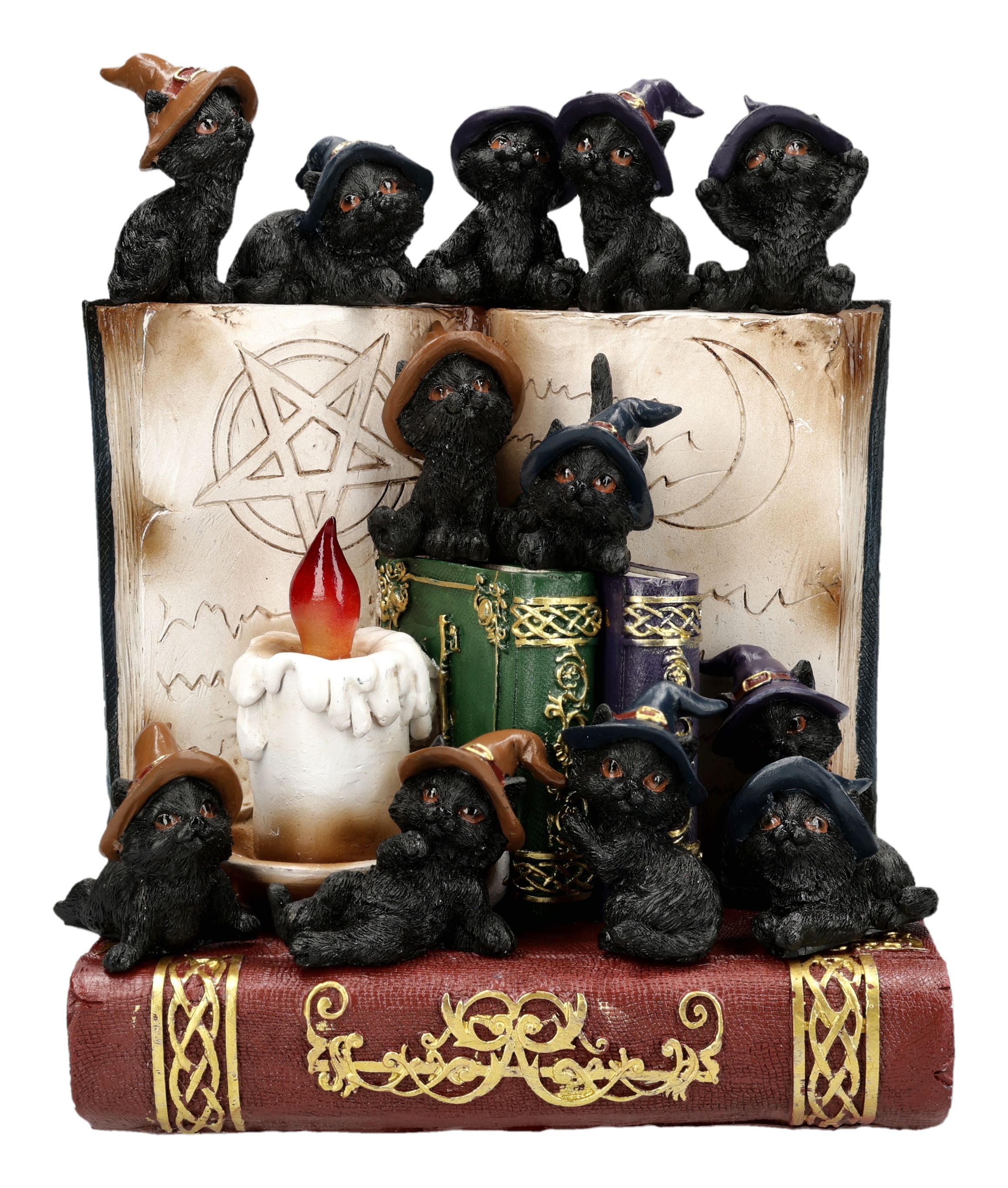 Figuren Shop GmbH Tierfigur Katzen Фигурки Display – Magische Hexenkatzen Sammler Set Fantasy 18cm