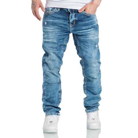 Amaci&Sons Stretch-Jeans Columbus Herren Regular Slim Denim Hose