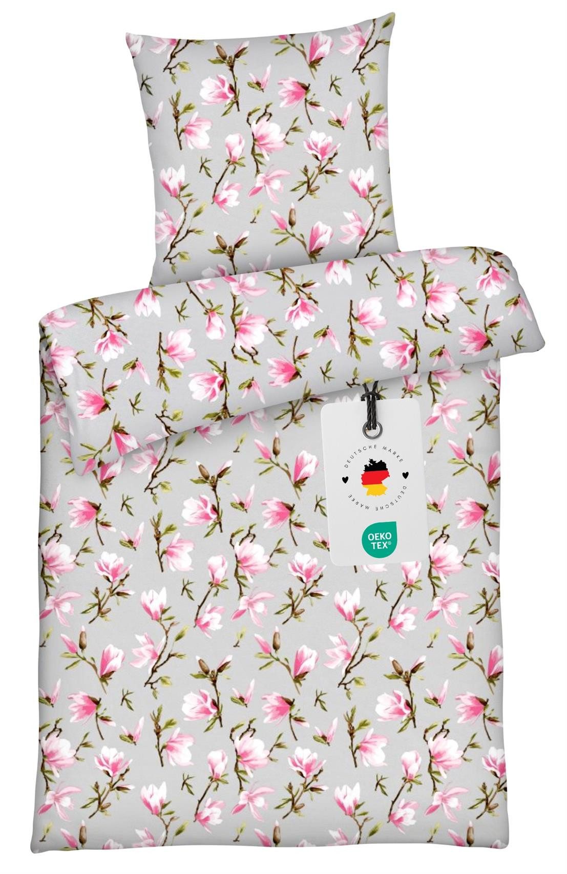 Carpe Sonno Bettwäsche Set 135x200 100% Baumwolle Renforce Bettbezug Blumen günstig online kaufen