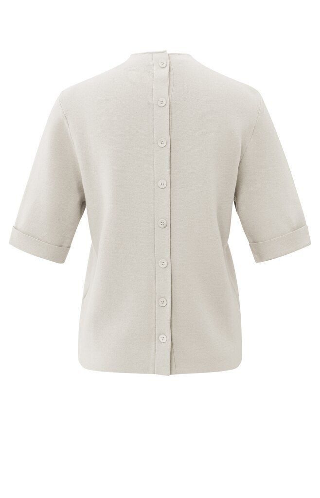 YAYA Rundhalspullover Pullover mit Knöpfen