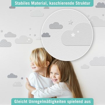 lovely label Wandsticker Wolken grau/weiß - Wandtattoo Kinderzimmer Baby
