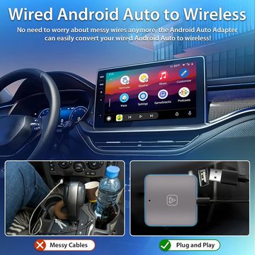 Hikity Autoradio Autos umwandeln verkabelt zu drahtlos Android Auto Adapter Original kabelgebundenes USB-Autoradio, Kabelloser Android Auto-Adapter