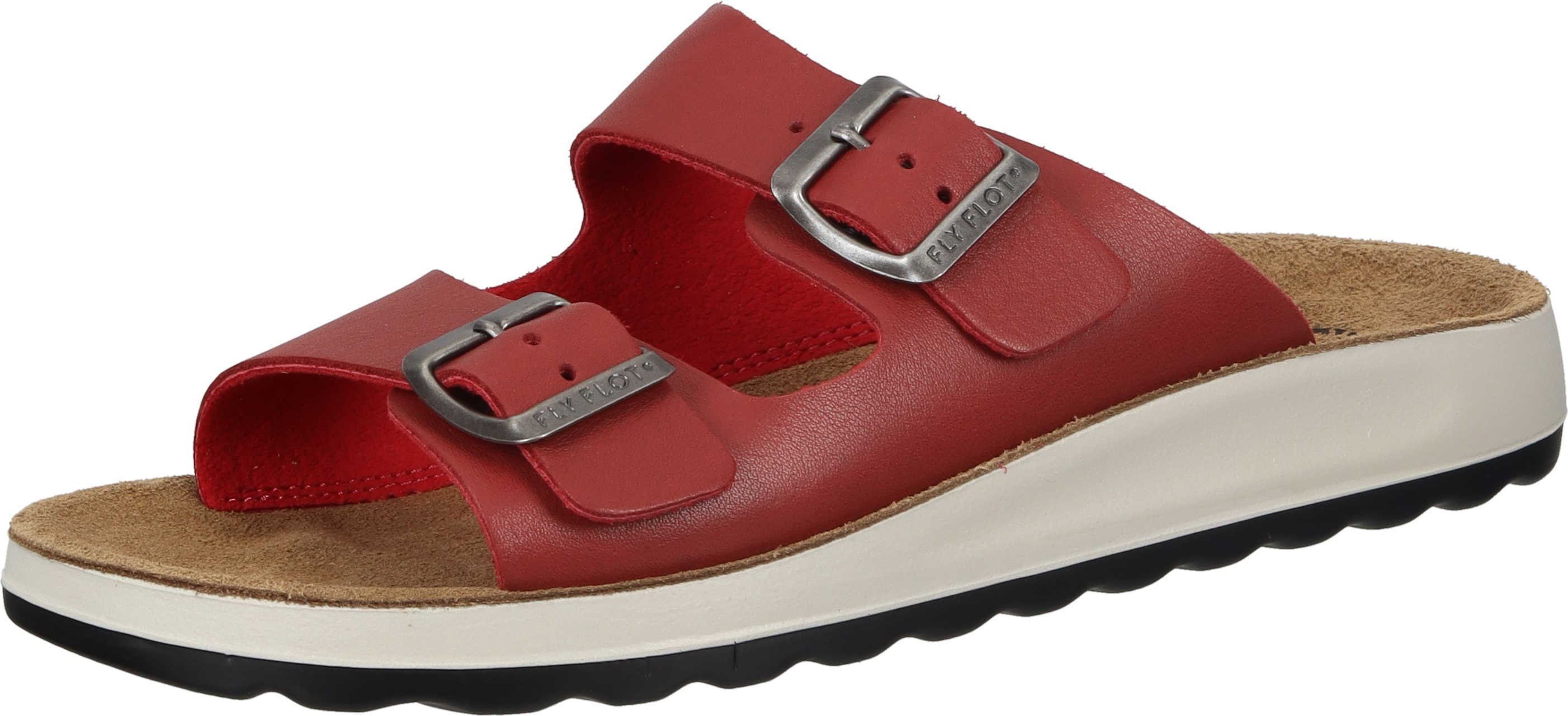 Pantoletten Pantolette Flot Leder Fly echtem aus rot