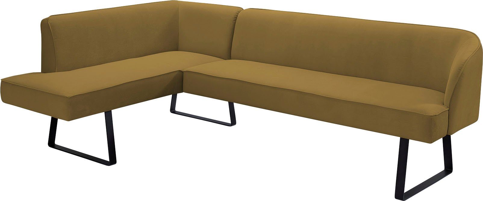 exxpo - sofa fashion Eckbank Americano, mit Keder und Metallfüßen, Bezug in verschiedenen Qualitäten