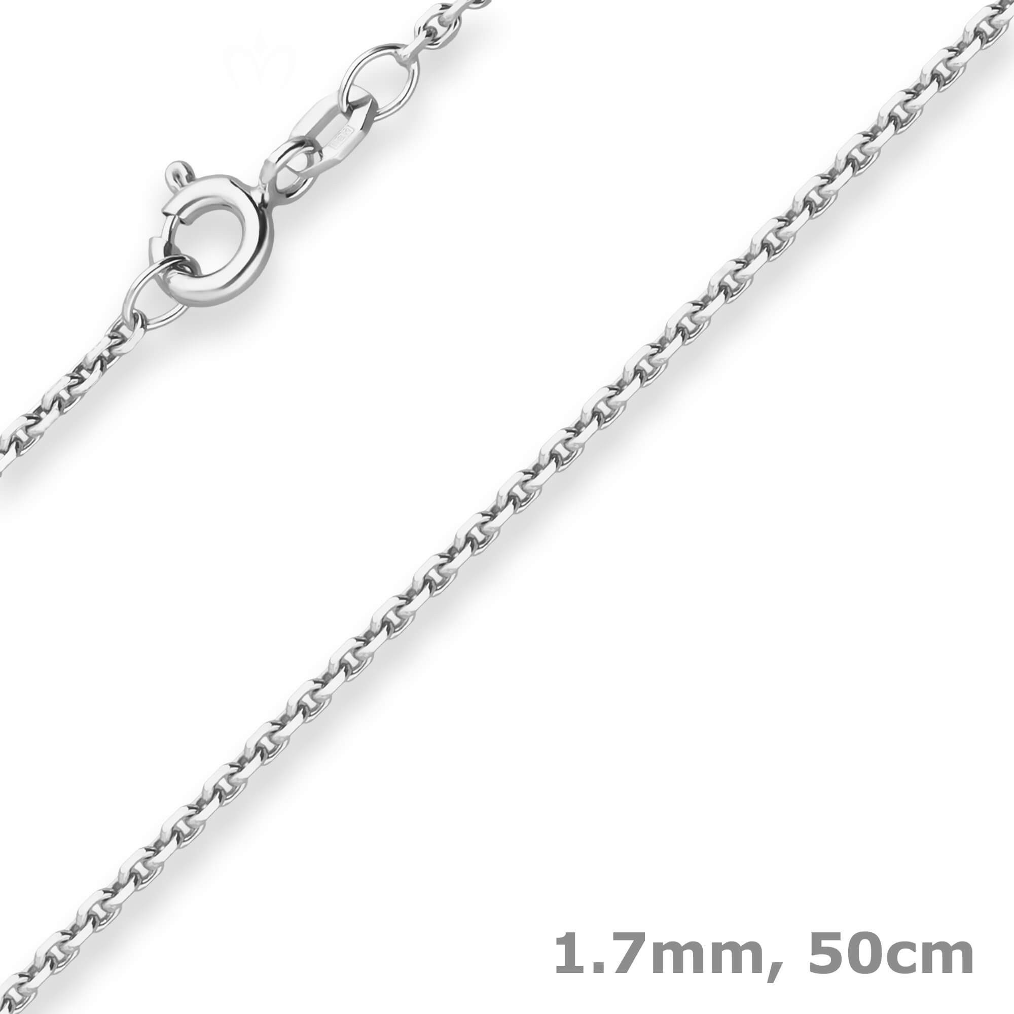 Silberkette 1,7mm Ankerkette diamantiert aus 925 Silber 50cm