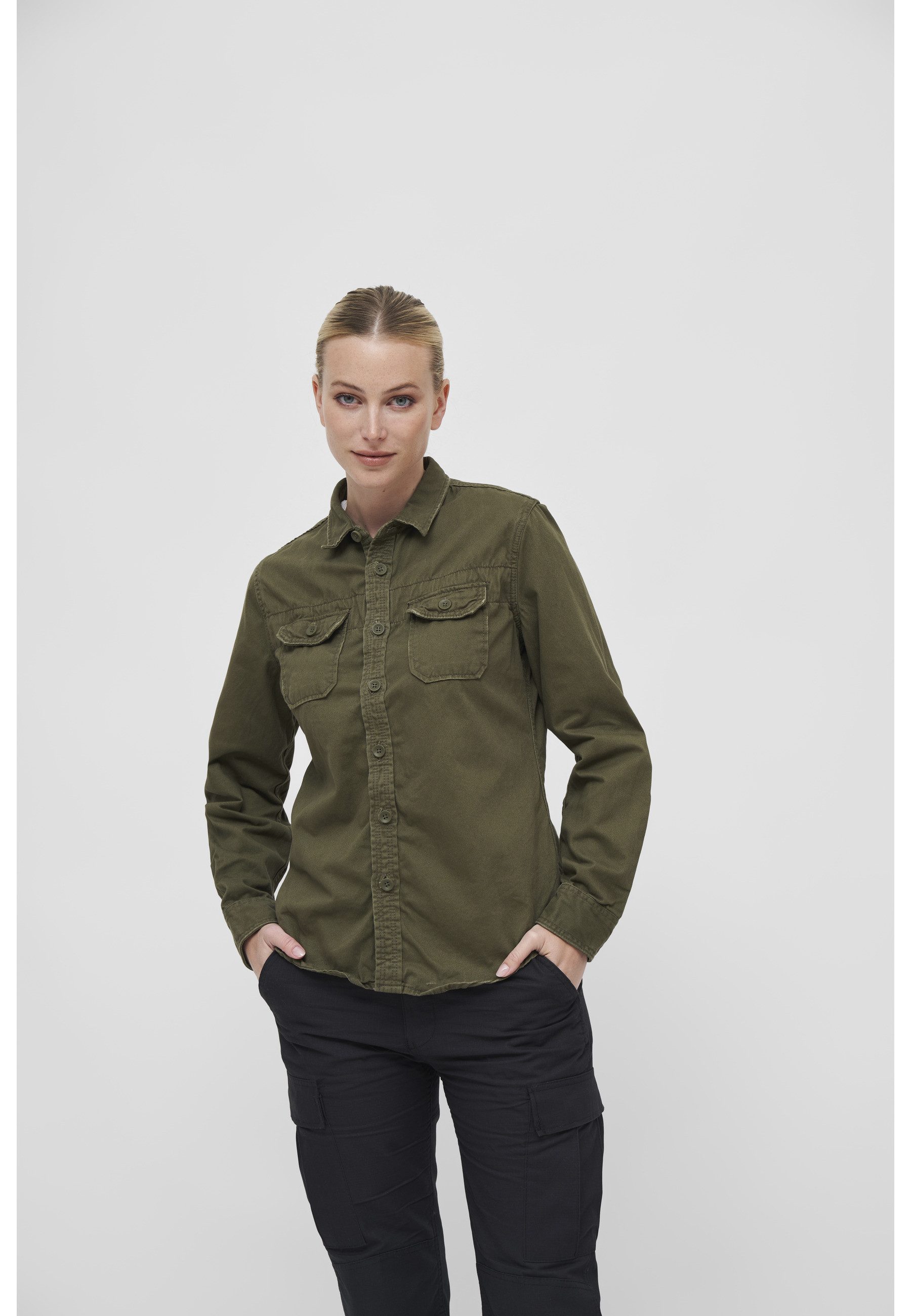 Brandit Businesshemd Brandit Damen Ladies Vintageshirt Longsleeve (1-tlg)