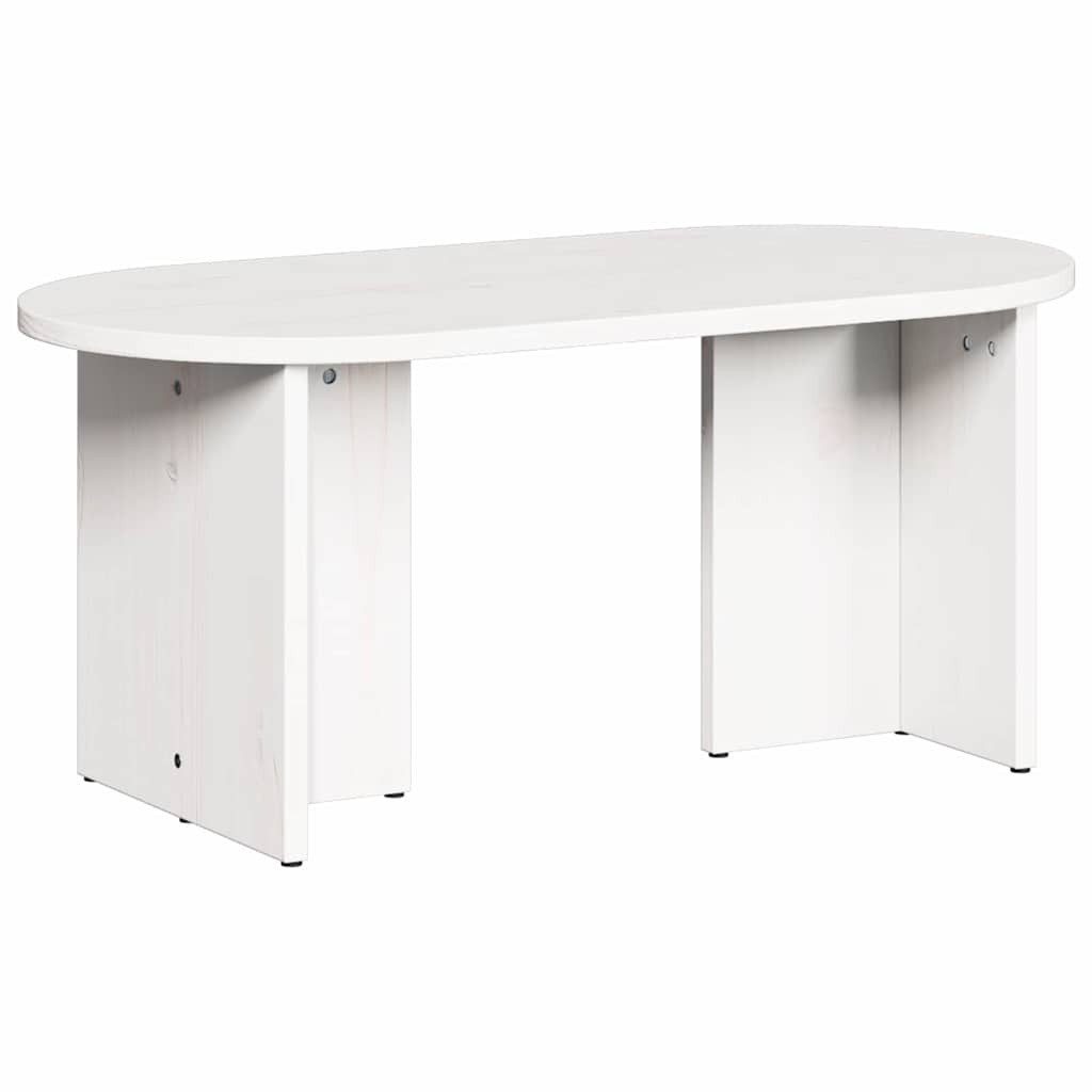 vidaXL Couchtisch Couchtisch Weiß 80 x 39,5 x 35 cm Massivholz Kiefer (1-St)