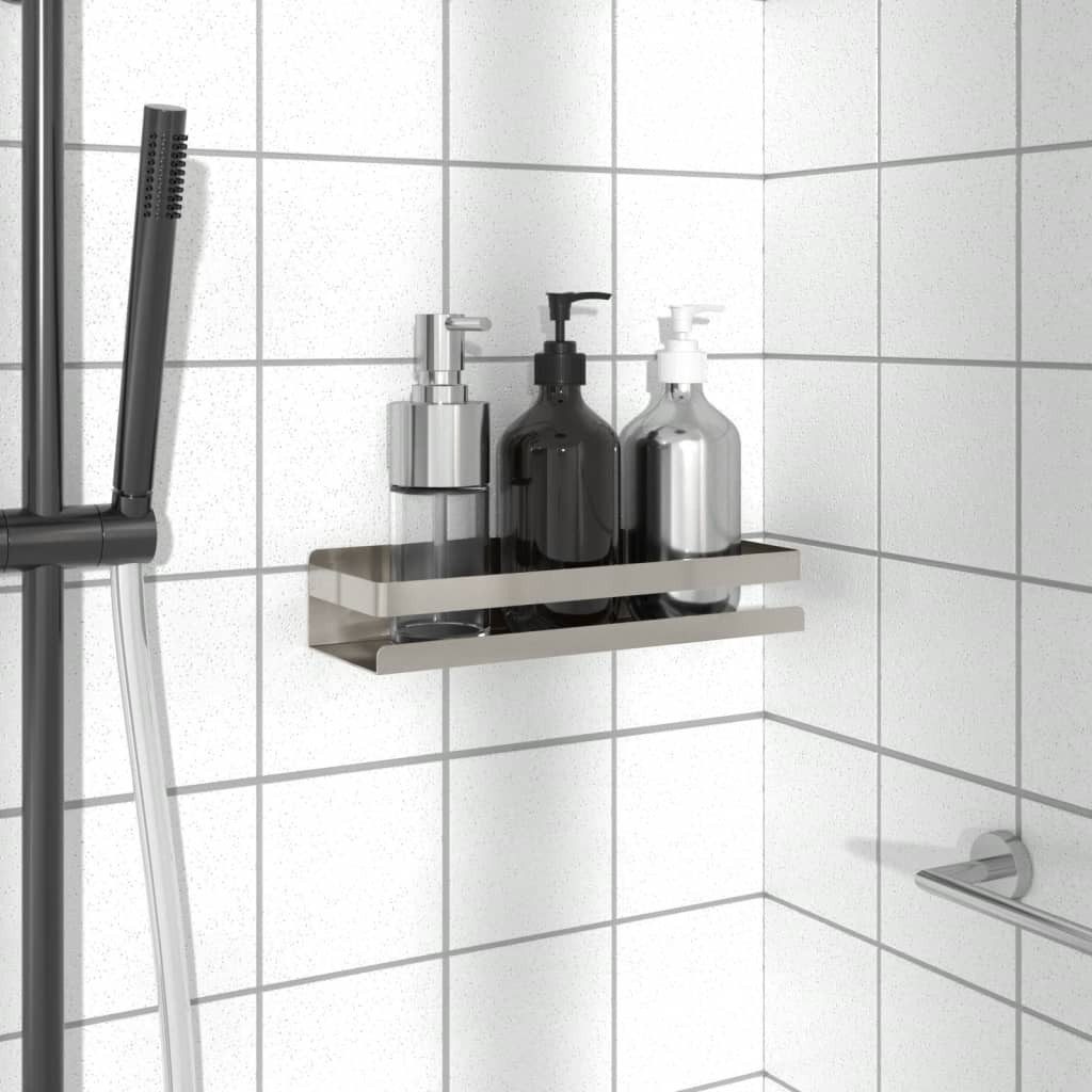 vidaXL Badregal 30 x 10 x 6 cm Duschablage 30x10x6 cm Gebürsteter Edelstahl 304
