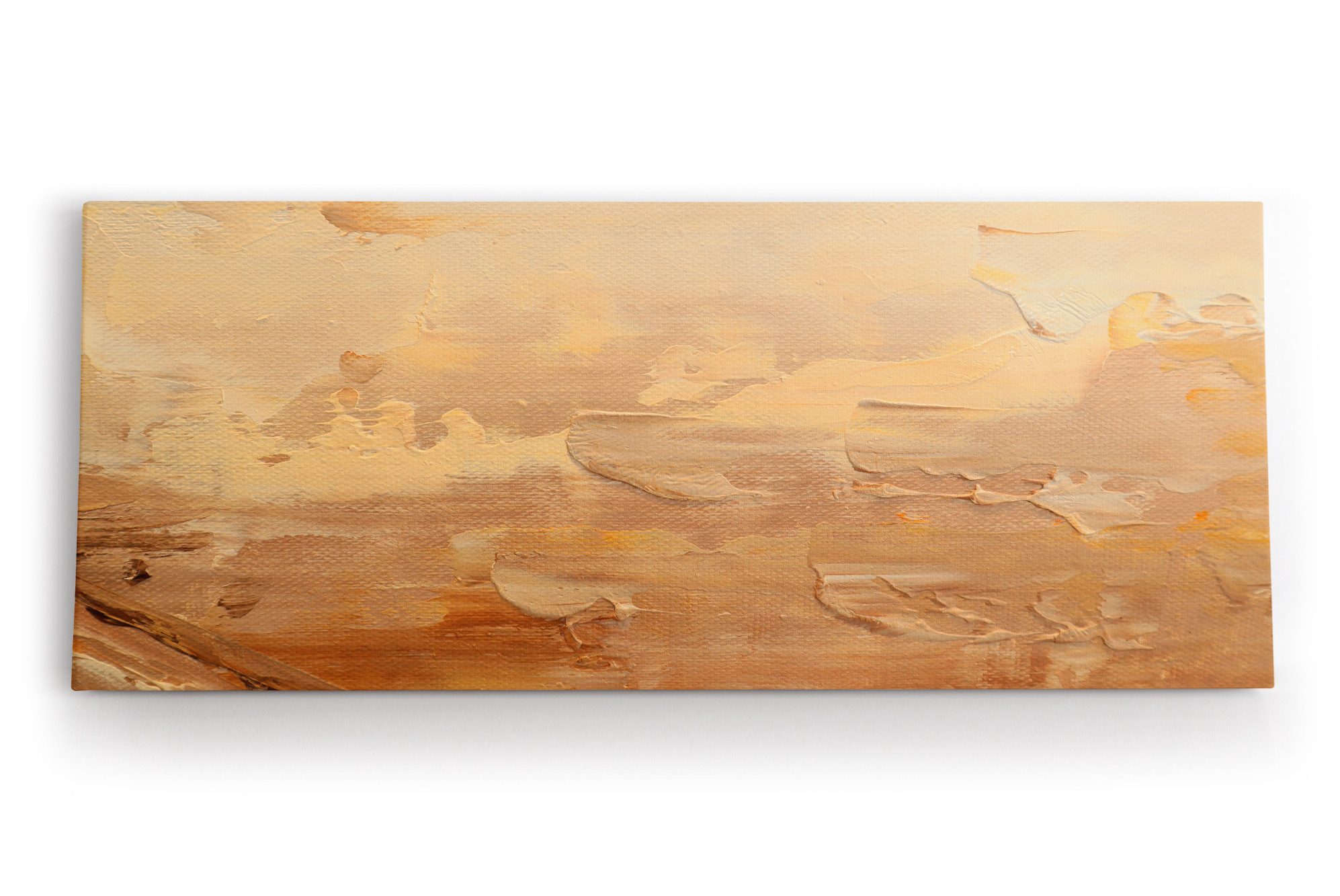 Leinwandbild Abstrakte Kunst Spachtelstruktur Beige Modern
