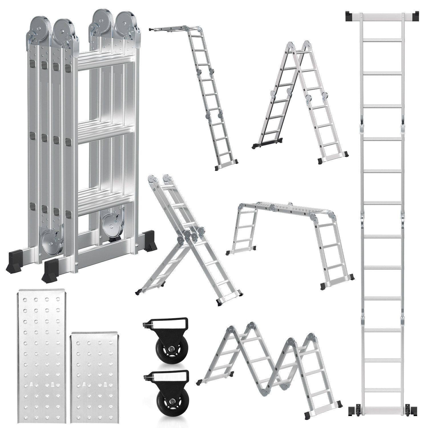 Vielzweckleiter Multifunktionsleiter Mehrzweckleiter 3.6m – Klappleiter, bis 150 kg