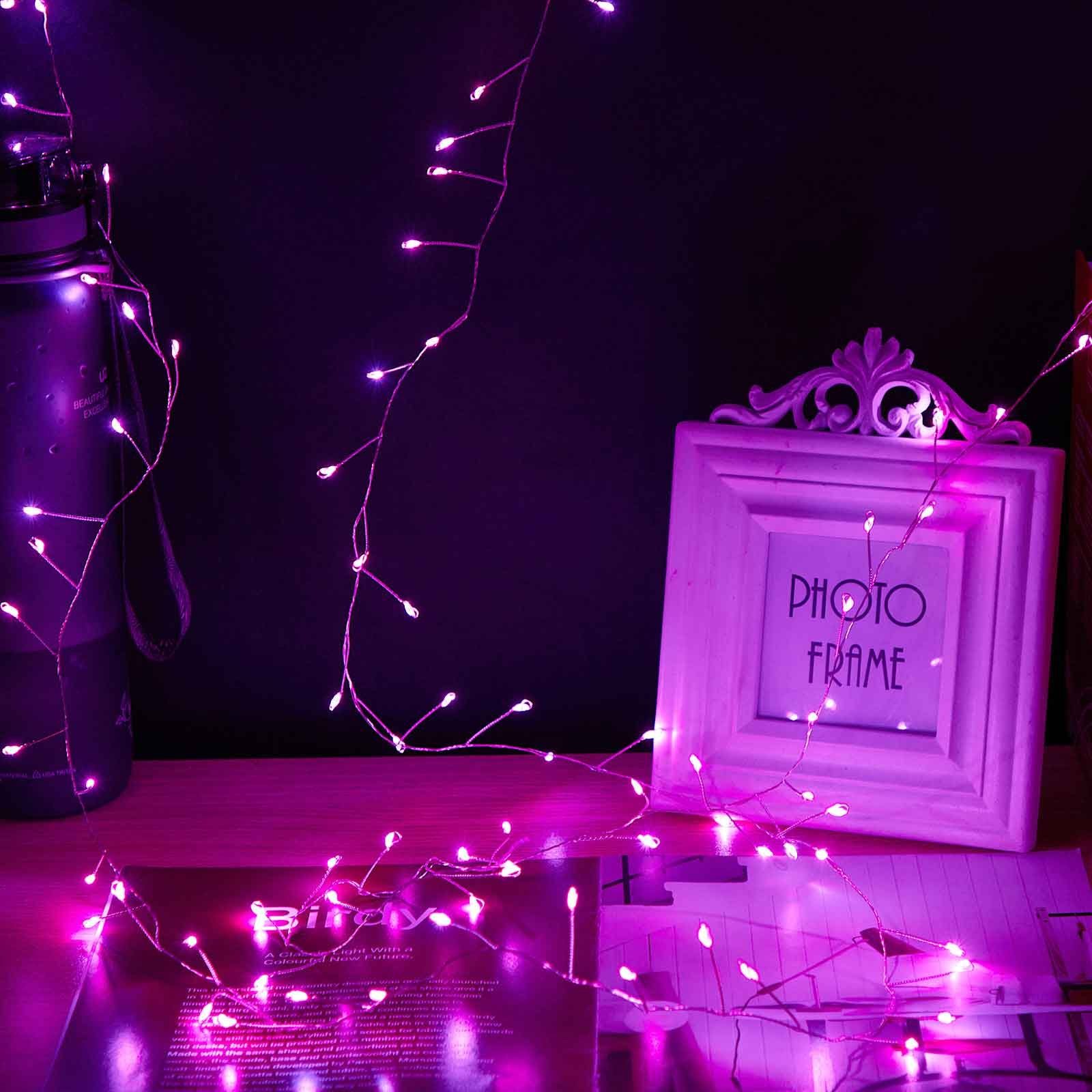 Fest Fernbedienung, für Weihnachten USB, Deko 3M/6M, LED-Lichterkette wasserdicht, Garten Timer, Rosa dimmbar, Hochzeit Rosnek Party,