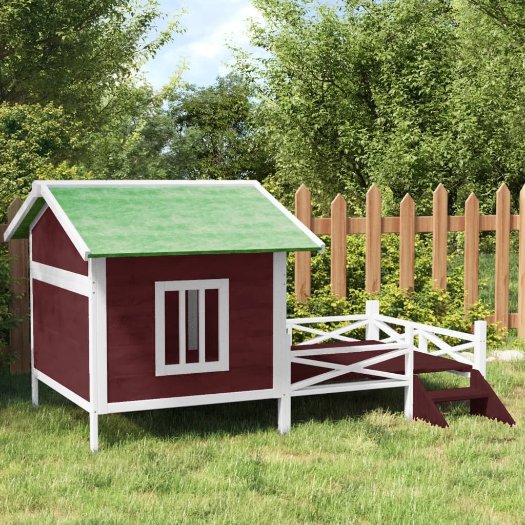 vidaXL Hundehütte, Hundehaus Mokka 159x120x88,5 cm Massivholz Kiefer