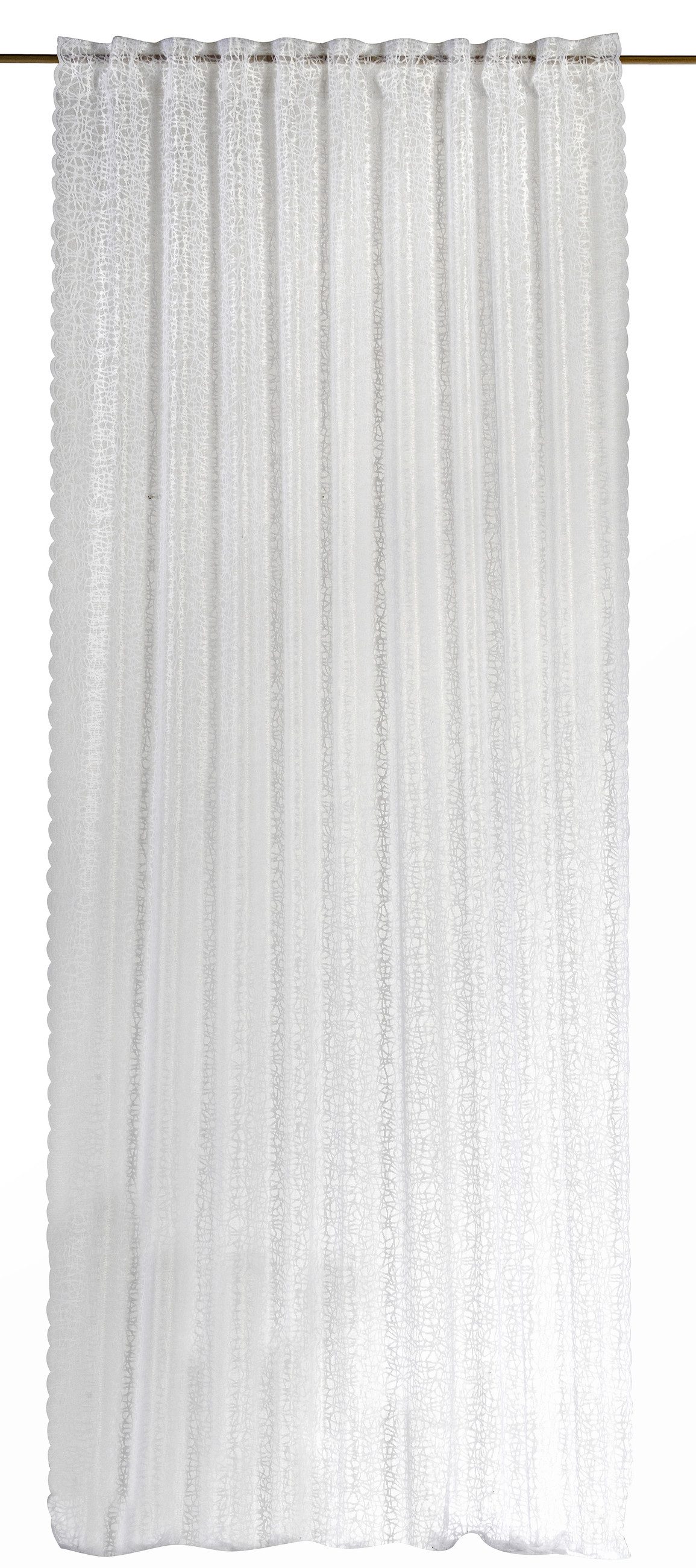 ELBERSDRUCKE Vorhang Gardine mit verdeckten Schlaufen Membran weiß 255 x 140 cm (1 St), Multifunktionsband, halbtransparent, Polyester, einfarbig, modern