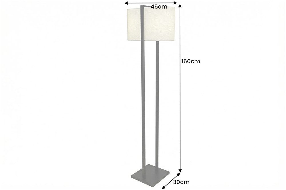 riess-ambiente Stehlampe COLLEEN 160cm weiß/schwarz - Stoffschirm, mit Metallfuß, zeitlos, Ein-/Ausschalter, ohne Leuchtmittel, Moderne Leuchte - ideal für Wohn – Bild 3 von 5