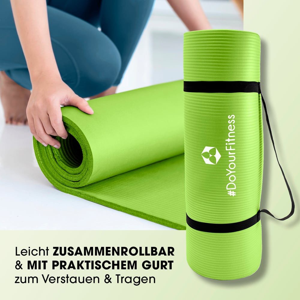 #DoYourFitness Yogamatte Gelenkschonende Gymnastikmatte, 183cm x 61cm [Indoor/Outdoor], rutschfeste dicke Gymnastikmatte Fitnessmatte Sport Trainings Matte – Bild 5 von 5