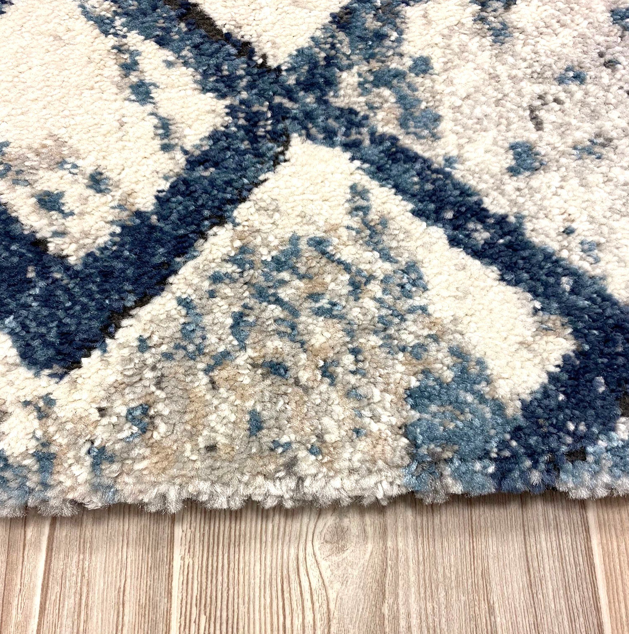 Beige, 10 Blau Wohnzimmer, Kurzflor, Karomuster Designer mm, Designteppich Palmas Teppich Kinderzimmer Höhe: Wohnzimmer Carpetilla, Teppich Rechteckig,