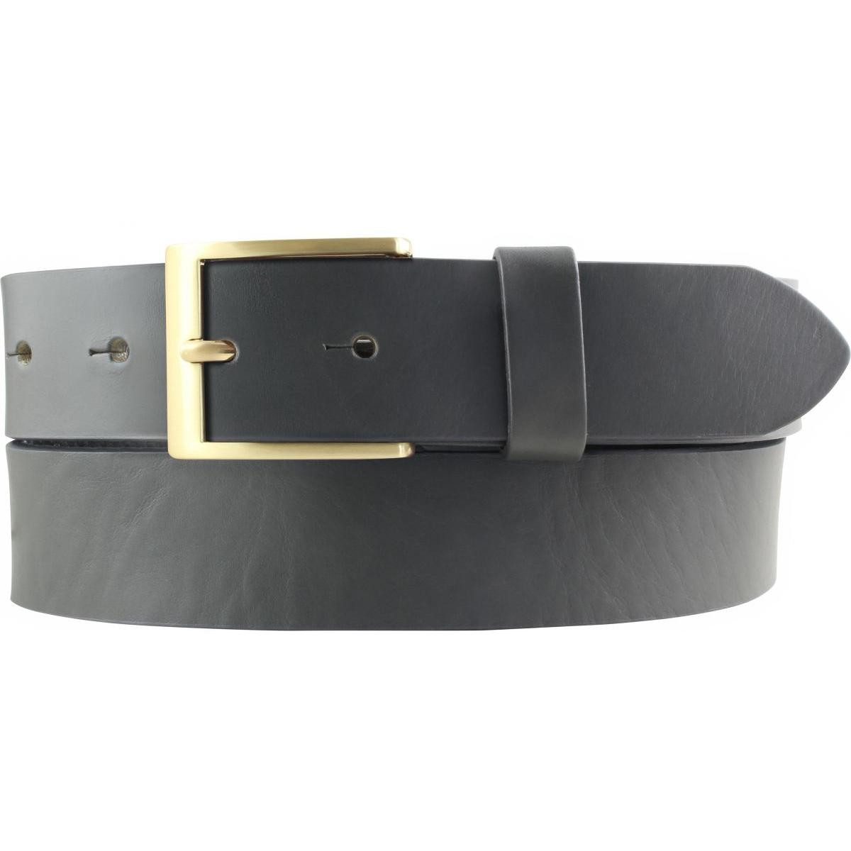 Ledergürtel Gürtel aus Vollrindleder 3,5 cm - Jeans-Gürtel für Herren mit goldener