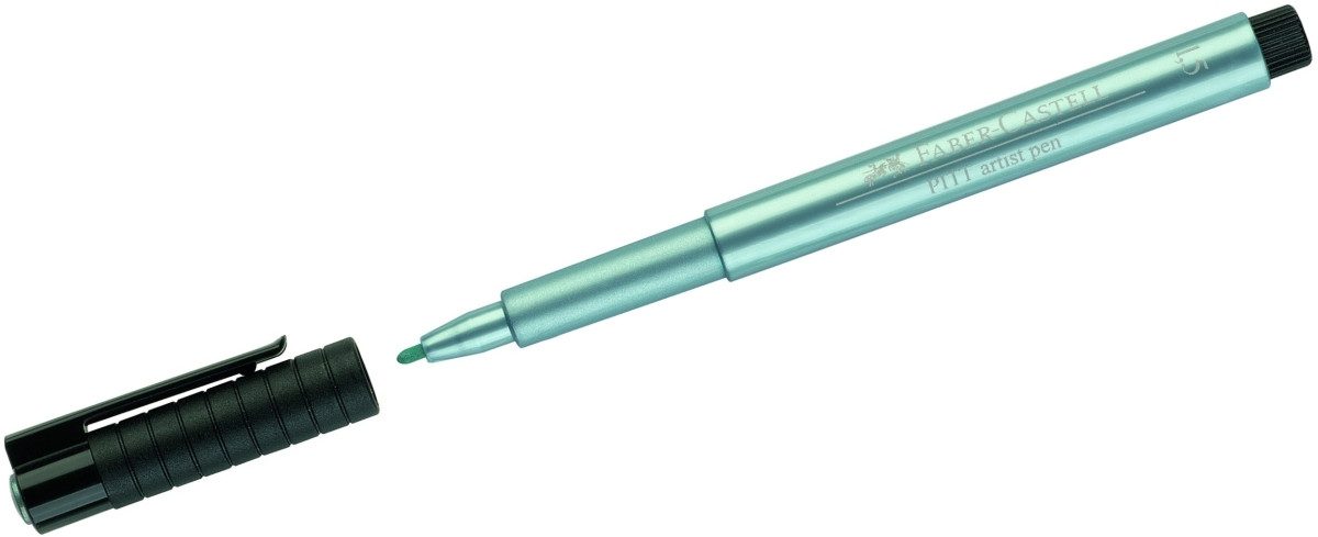 Faber-Castell Tintenfeinschreiber Tuschestift Pitt Artist Pen metallic blue 1,5