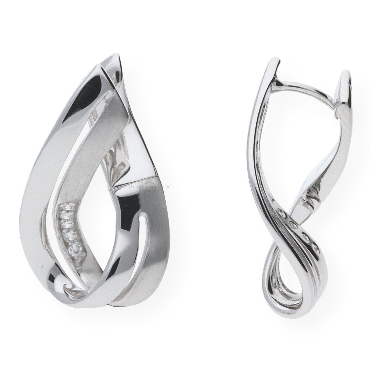 JuwelmaLux Paar Creolen JuwelmaLux Creolen 925/000 Sterling Silber mit Zirkonia JL20-06-0097 (kein Set, 2-tlg., inkl. edelm Schmucketui)