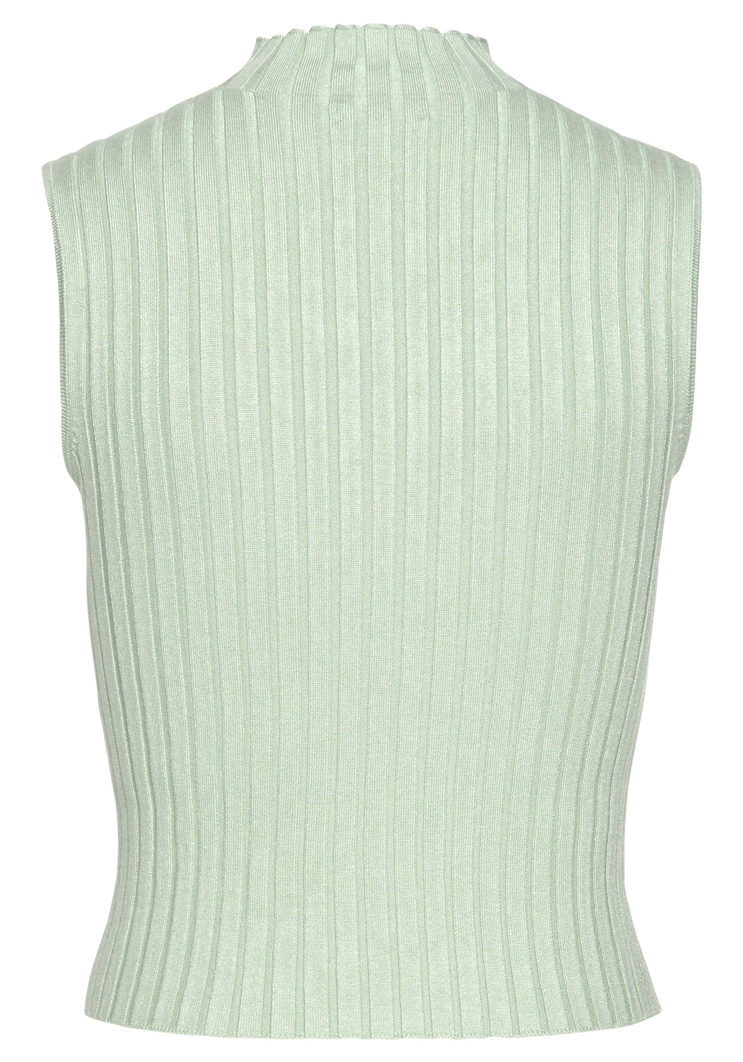 LASCANA Stricktop aus weichem Rippstrick mit Stehkragen figurbetontes Stehkragentop, modisches Rippstricktop, weiche Qualität – Bild 4 von 5