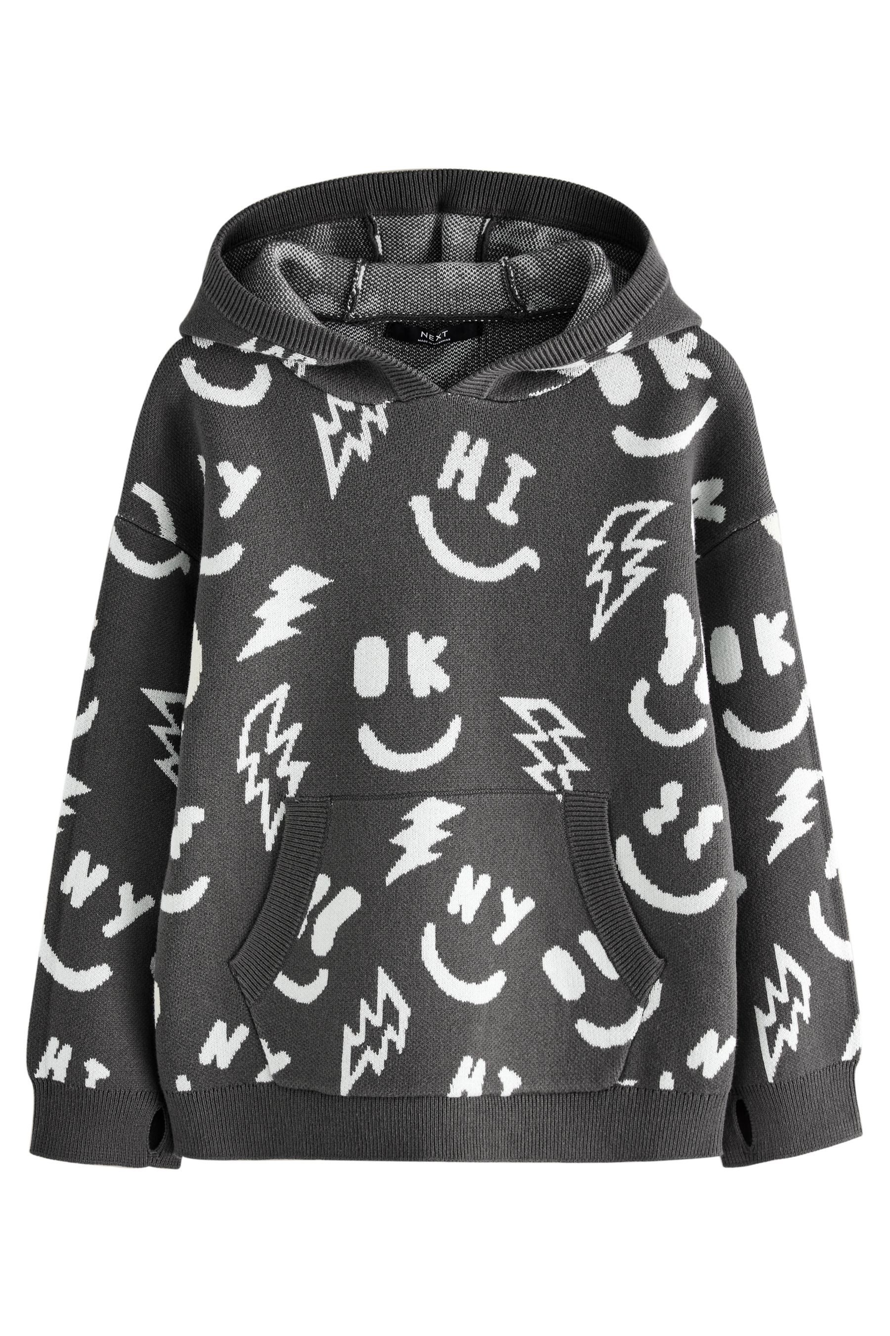 Kapuzenpullover Gestricktes Hoodie aus 100 % Baumwolle