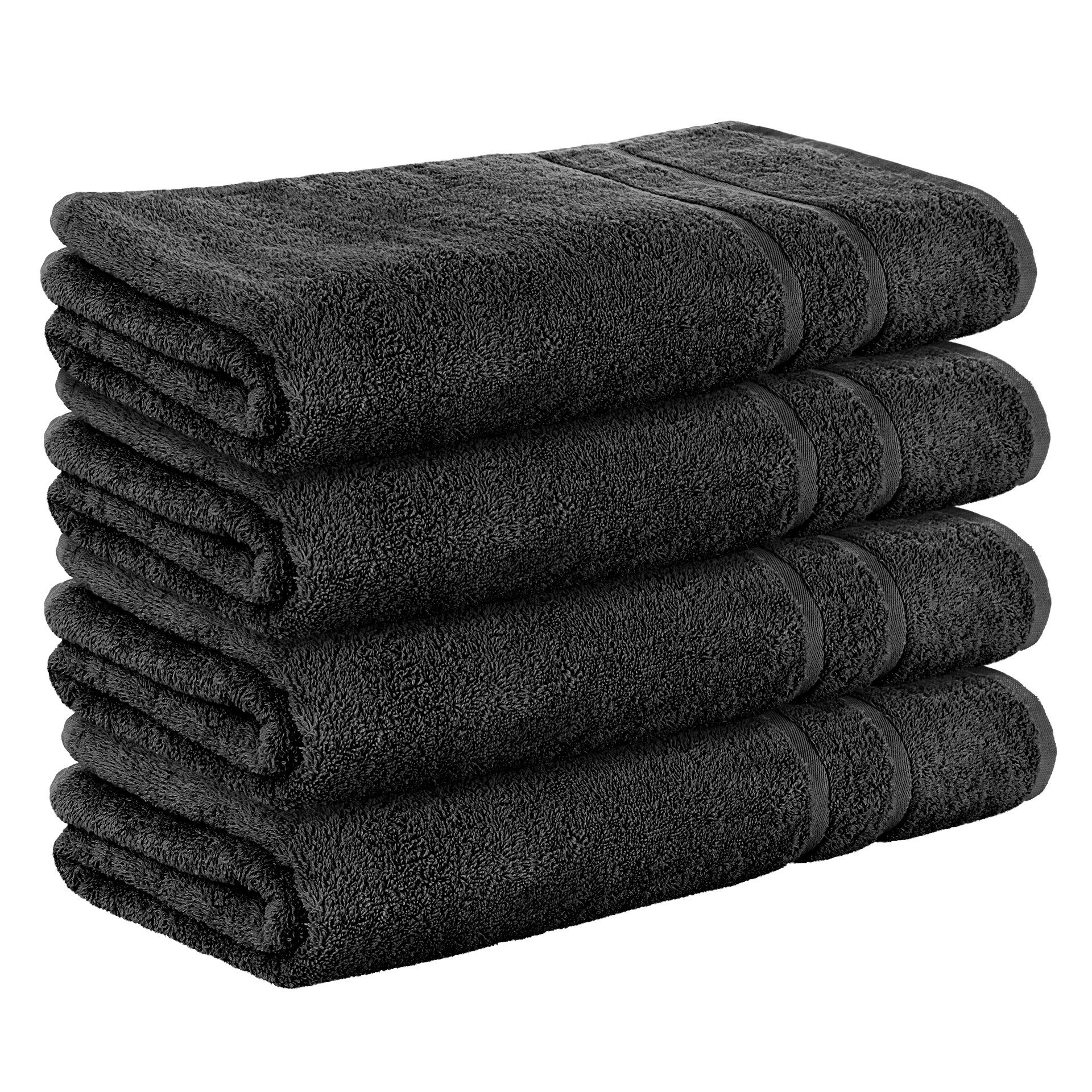 StickandShine Saunatuch 4er Set Premium Frottee Saunatücher 80x200 cm SCHWARZ 500g/m² aus 100% Baumwolle (4 Stück) 80 x 200 cm Saunatuch