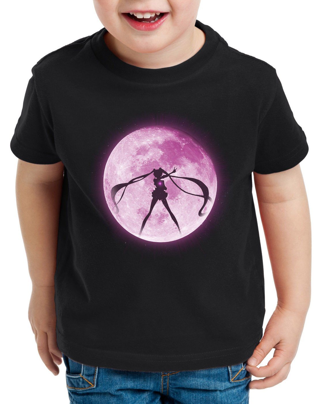 style3 Print-Shirt Kinder T-Shirt Mondzauber sailor mondstein moon luna bunny mars anime