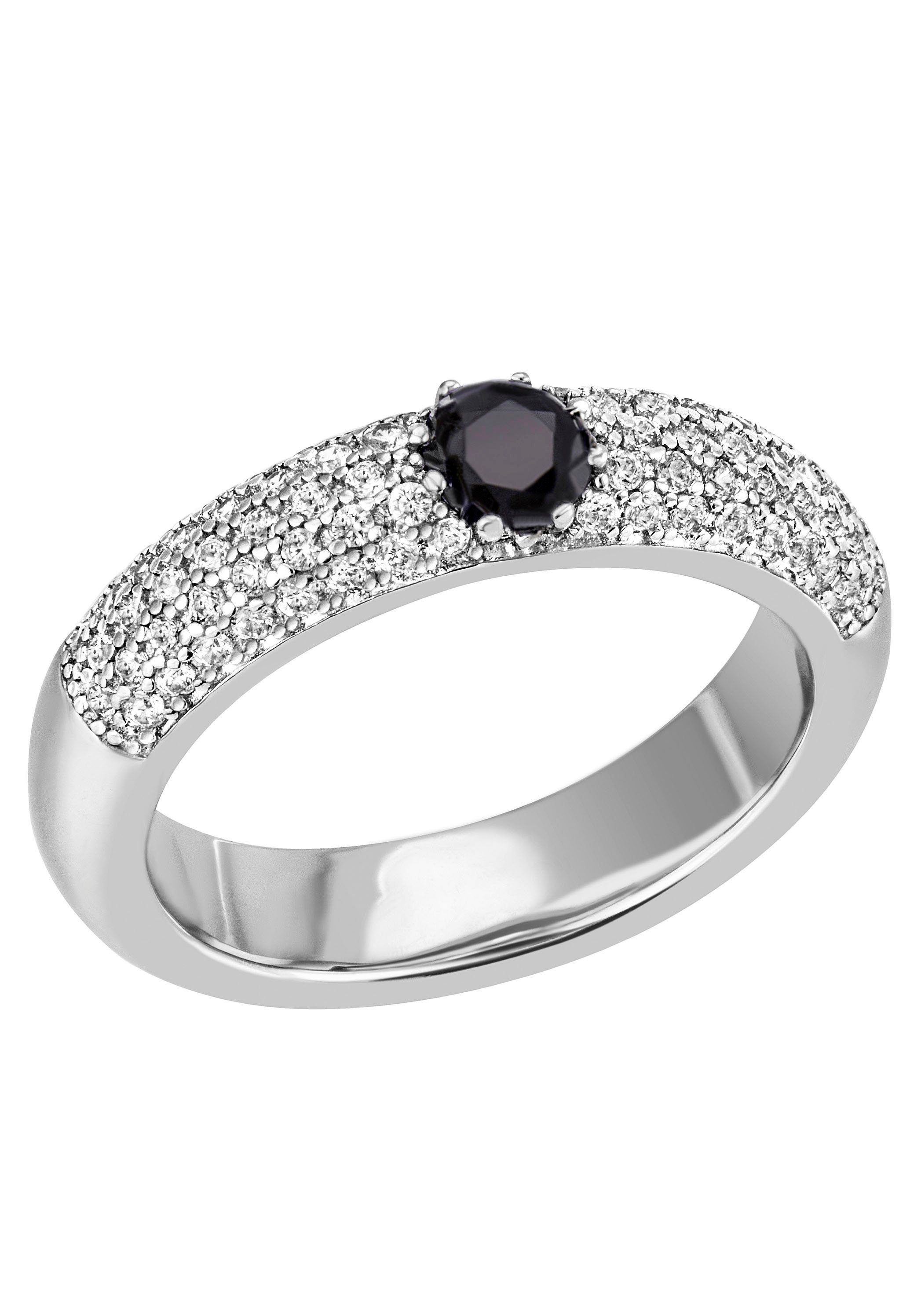Firetti Fingerring Schmuck Geschenk Silber 925 Silberring Pavé Kreis rund, mit Zirkonia (synth)