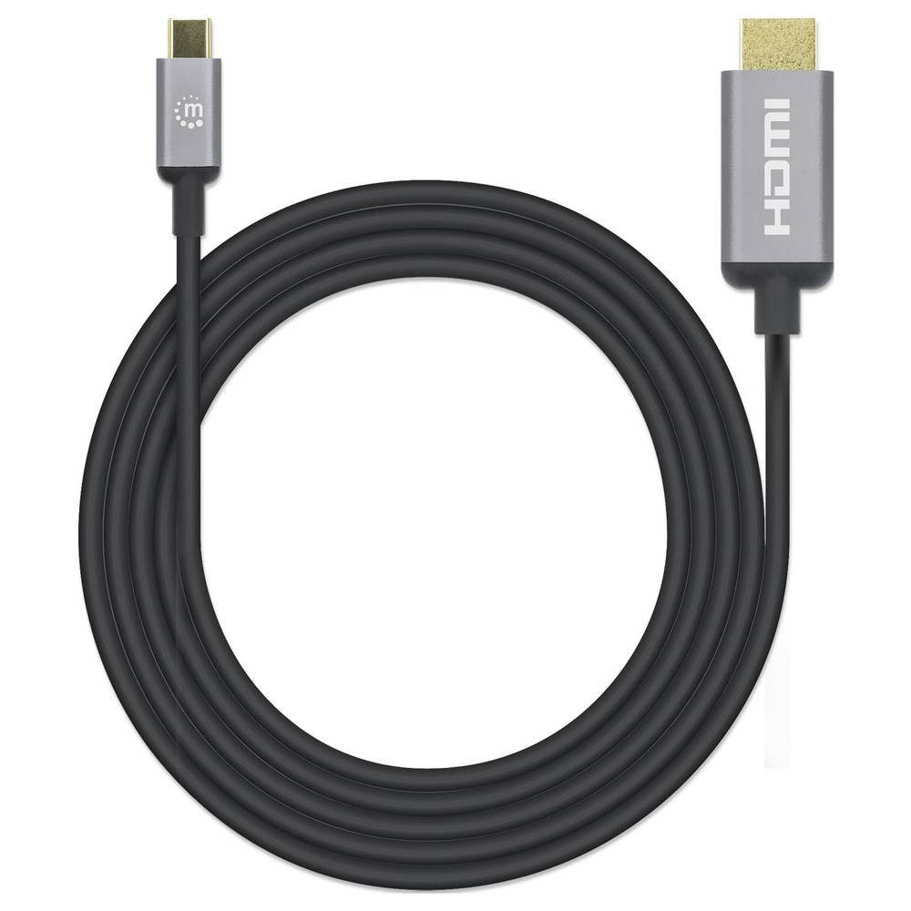 MANHATTAN USB-Kabel HDMI 2.0 HDMI-A Stecker, USB-C® Stecker 2.00 m Schwarz USB-Kabel