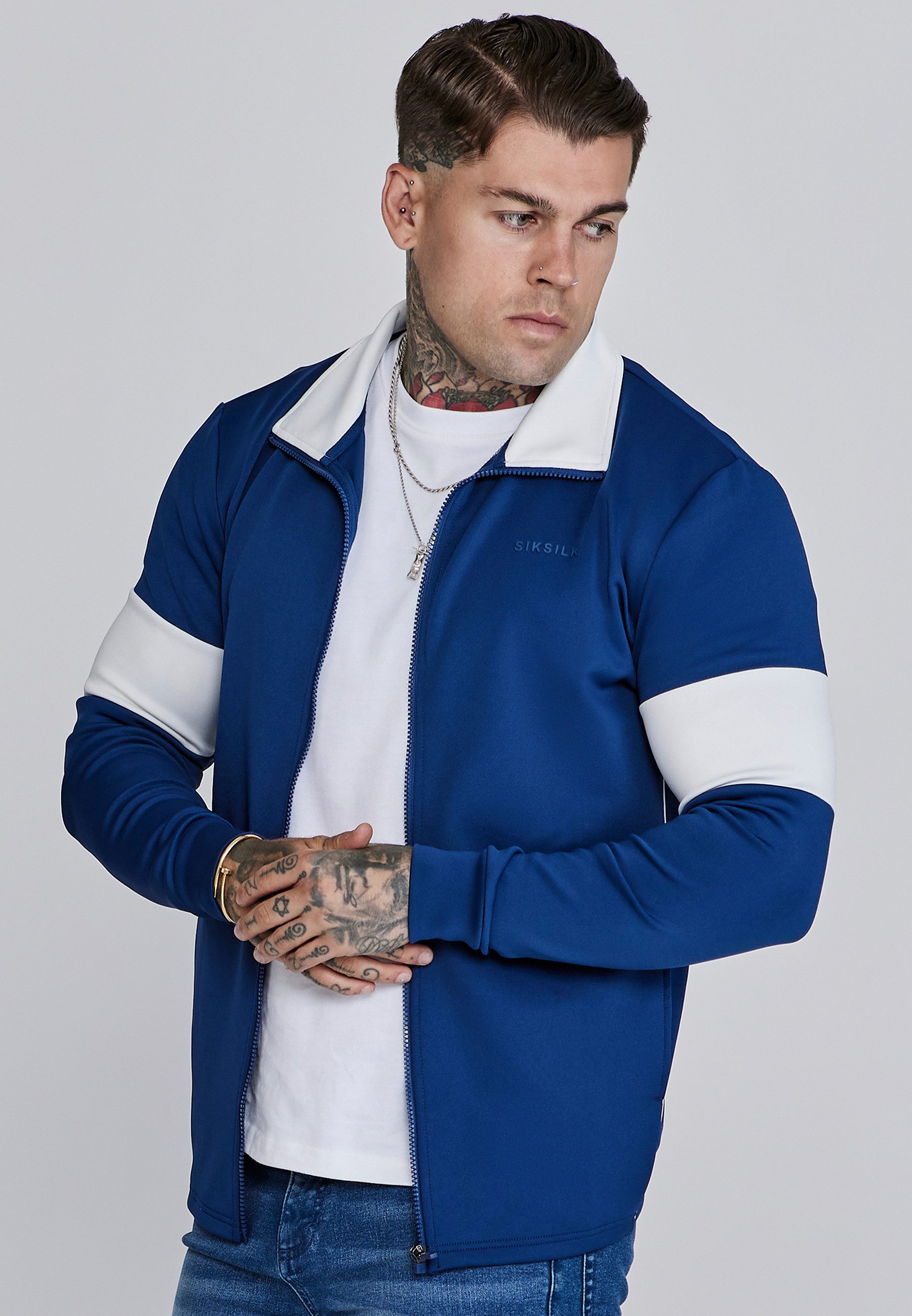 Siksilk Hoodie SikSilk Herren Marineblaue Trainingsjacke