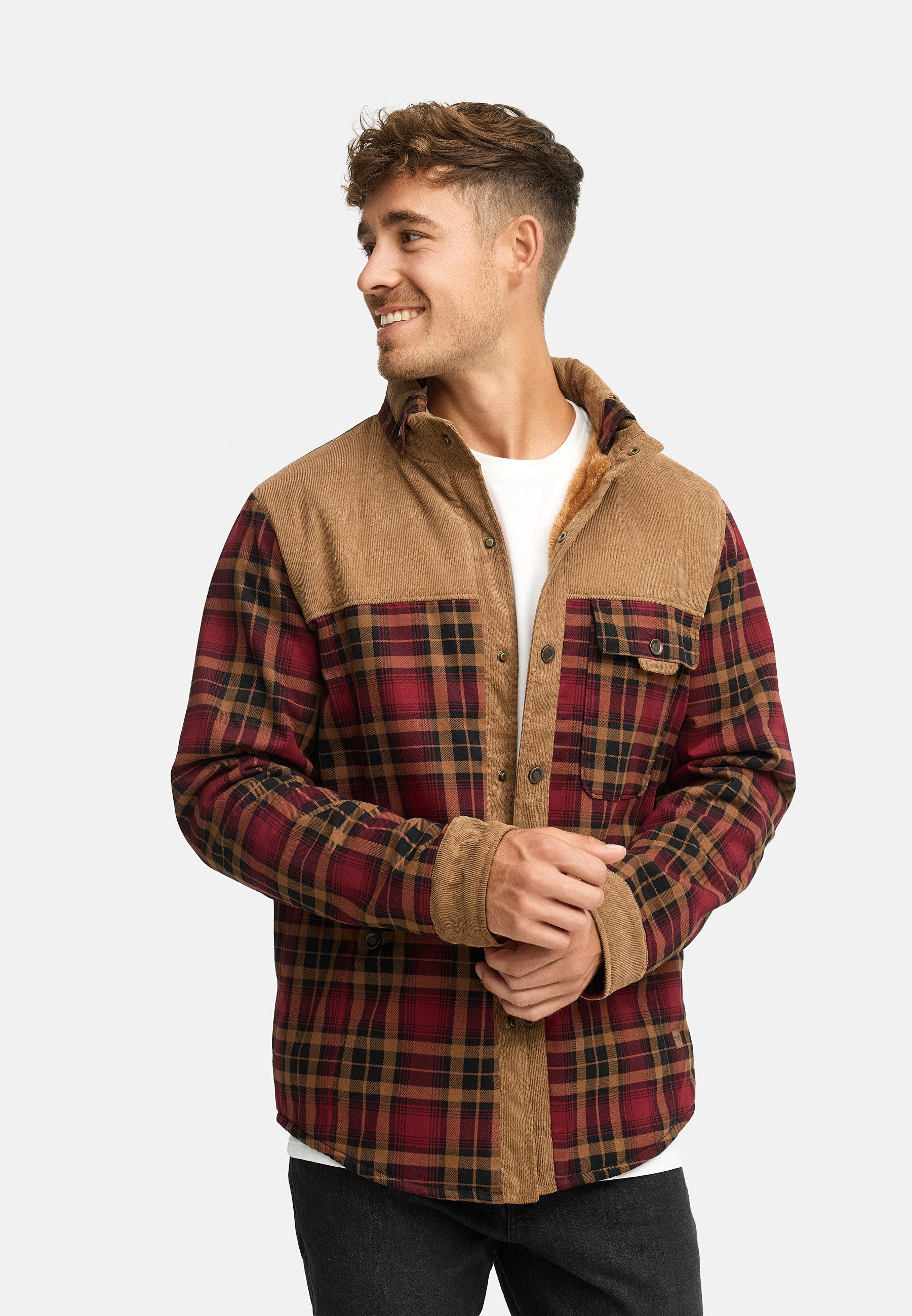 Indicode Hemdjacke Herren INHolz Übergangsjacke Herrenjacke