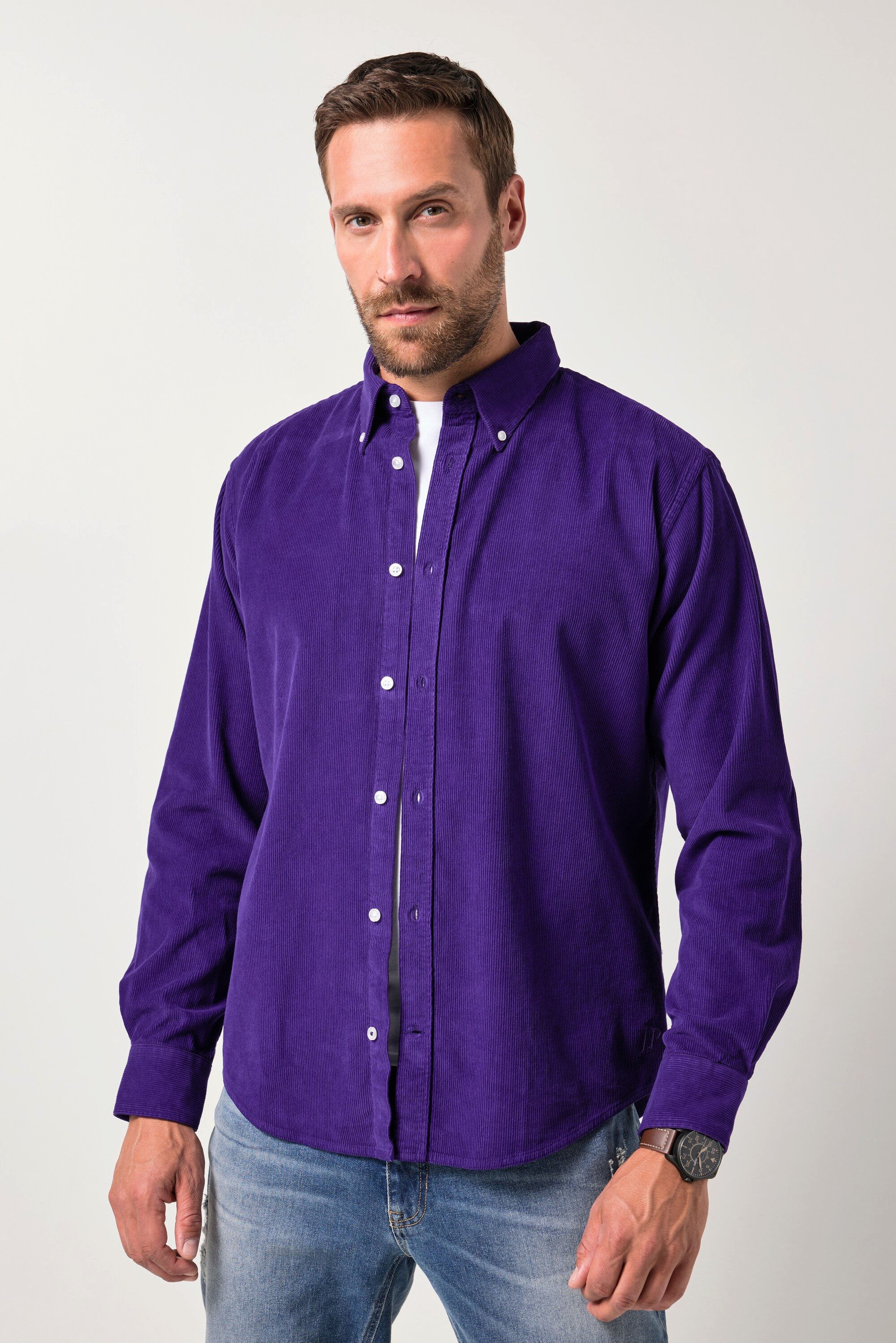JP1880 Businesshemd Cordhemd Langarm Buttondown-Kragen Modern Fit