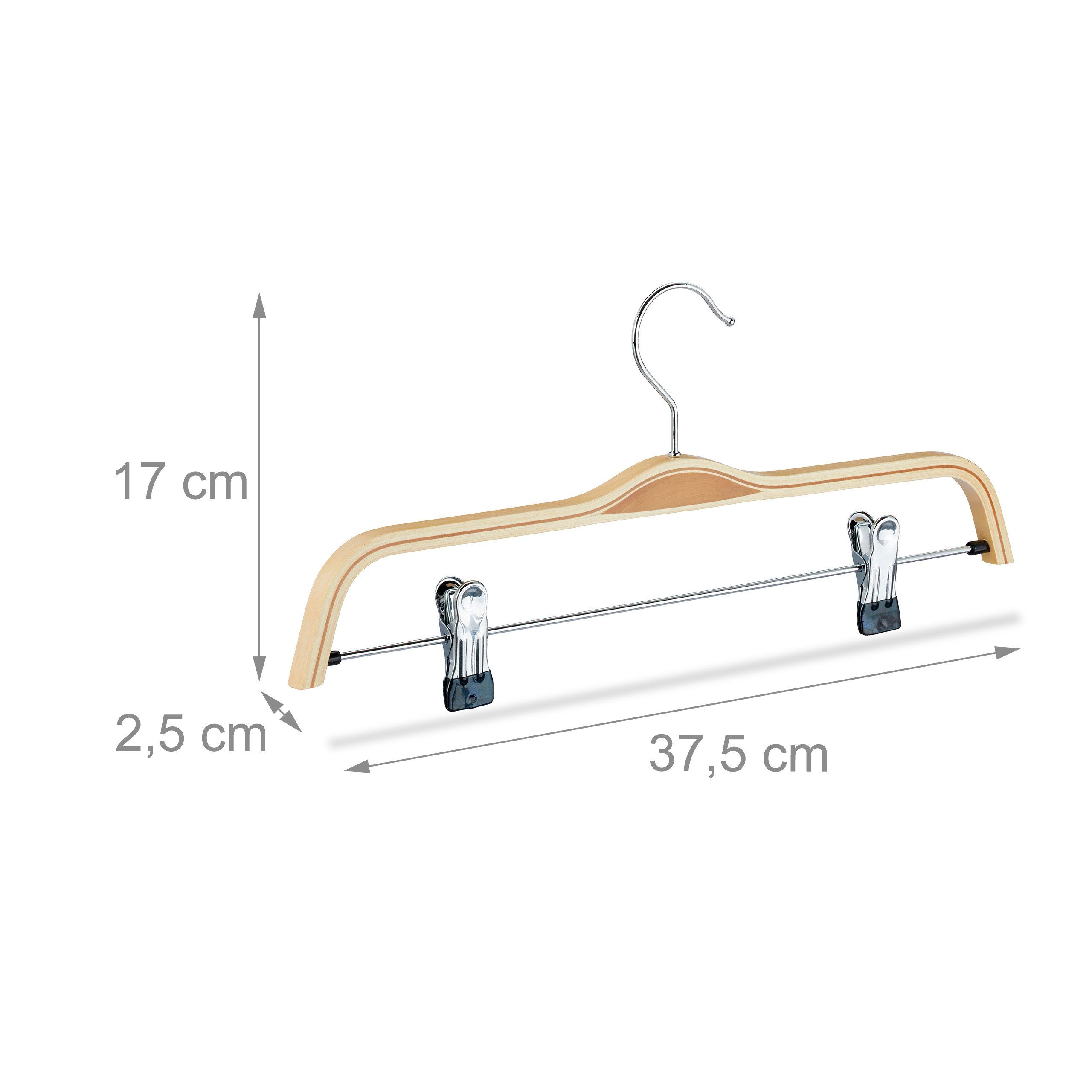 Holz Hosenbügel x relaxdays Kleiderbügel 10 natur